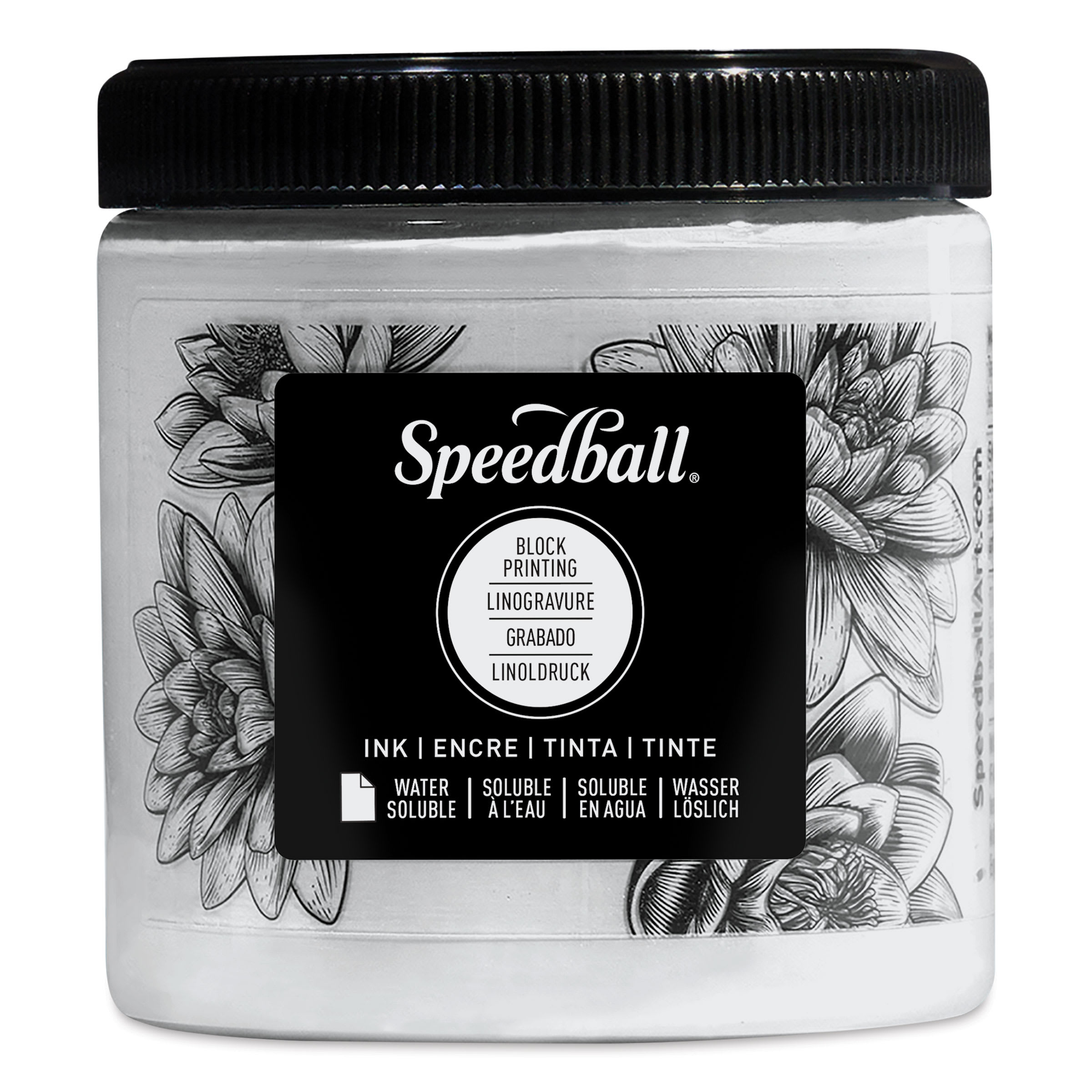 Speedball Water-Soluble Block Printing Ink - White, 8 oz