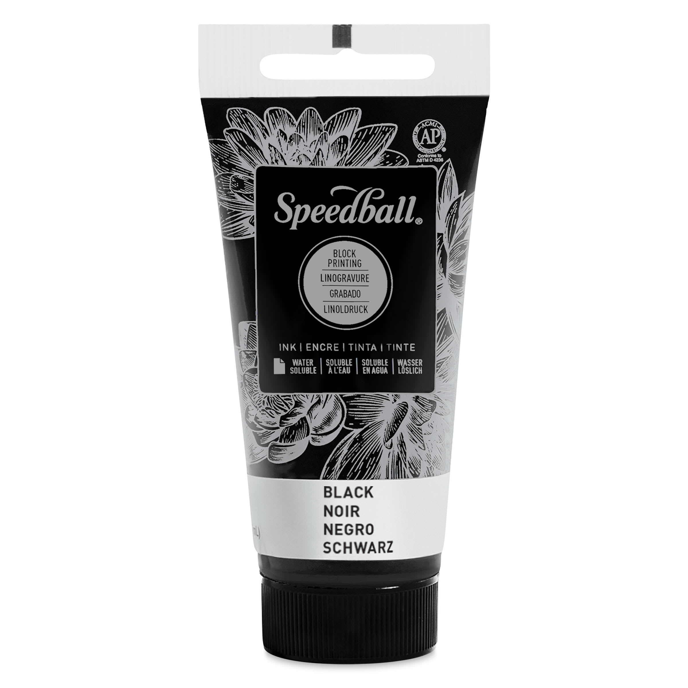 Speedball Water-Soluble Block Printing Ink - Black, 1.25 oz
