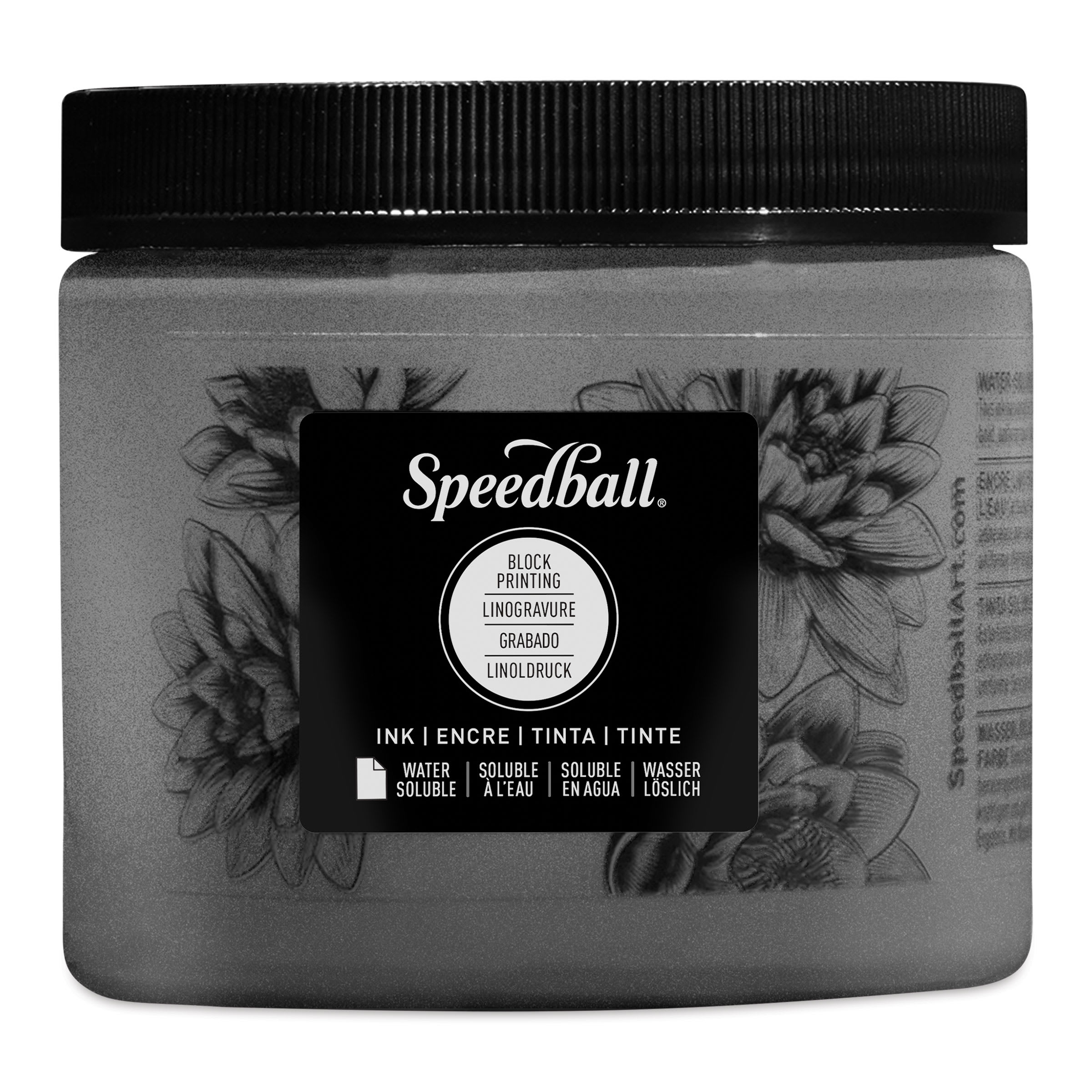 Speedball Water-Soluble Block Printing Ink - Pewter (Metallic), 16 oz