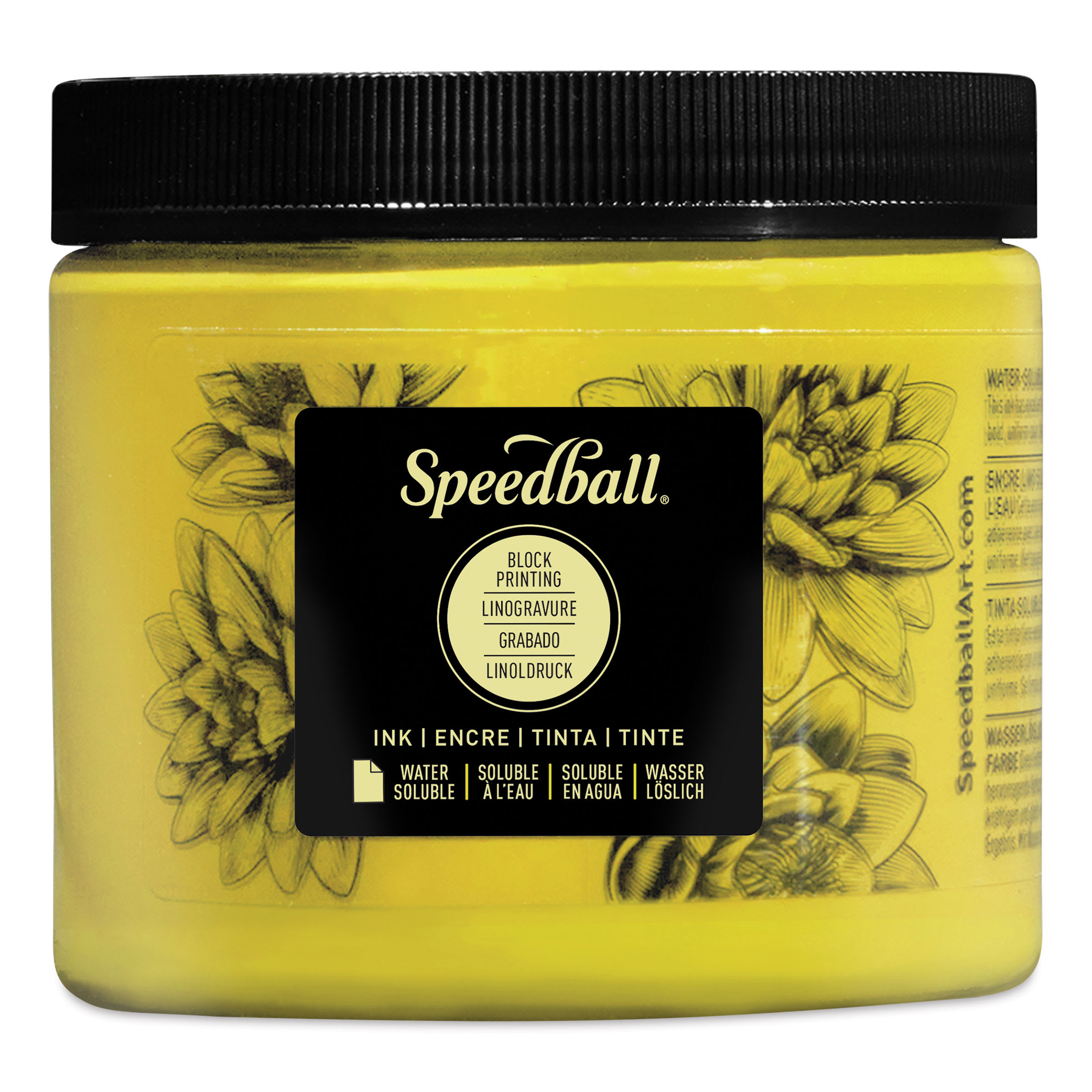 Speedball Water-Soluble Block Printing Ink - Yellow, 16 oz