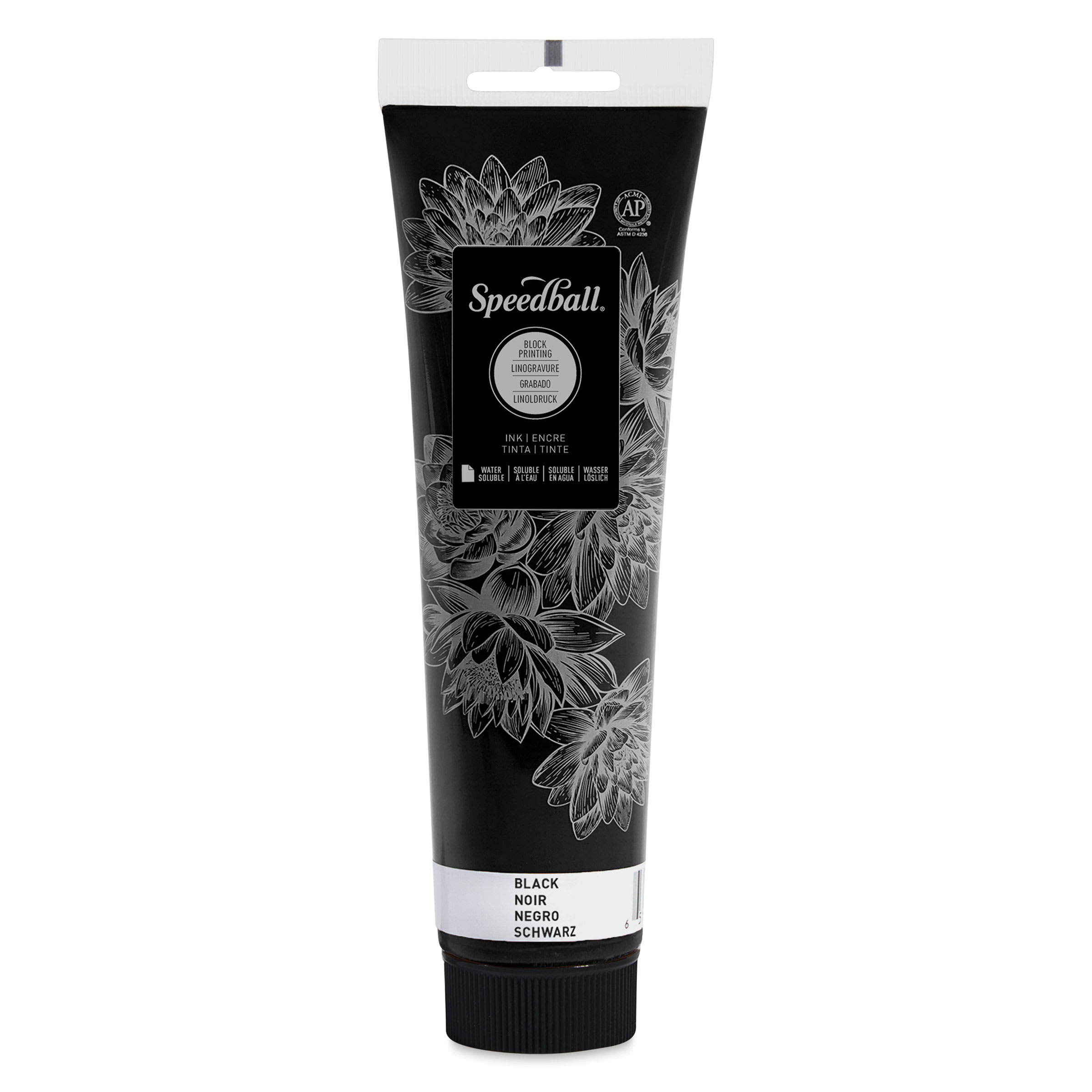 Speedball Water-Soluble Block Printing Ink - Black, 5 oz