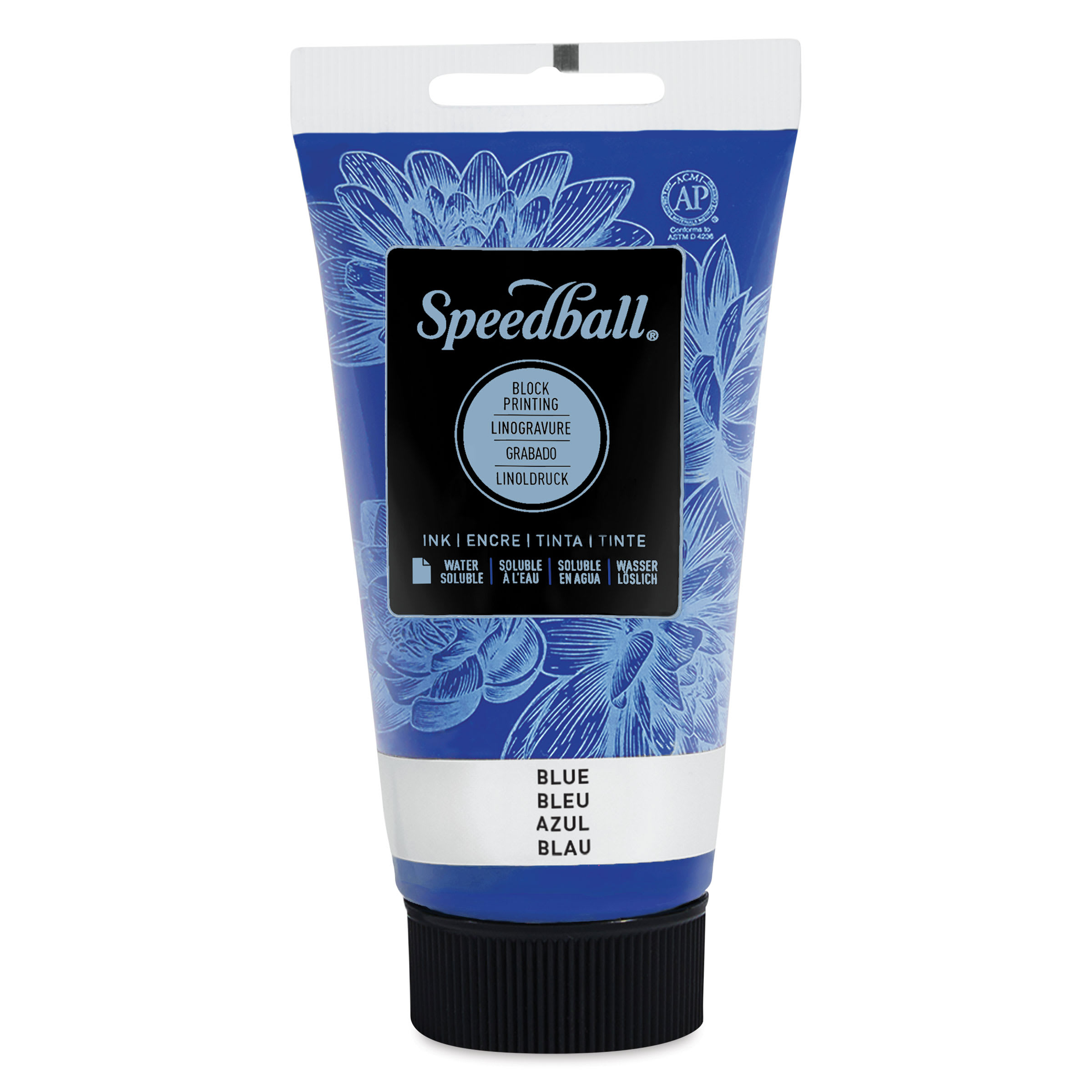 Speedball Water-Soluble Block Printing Ink - Blue, 2.5 oz