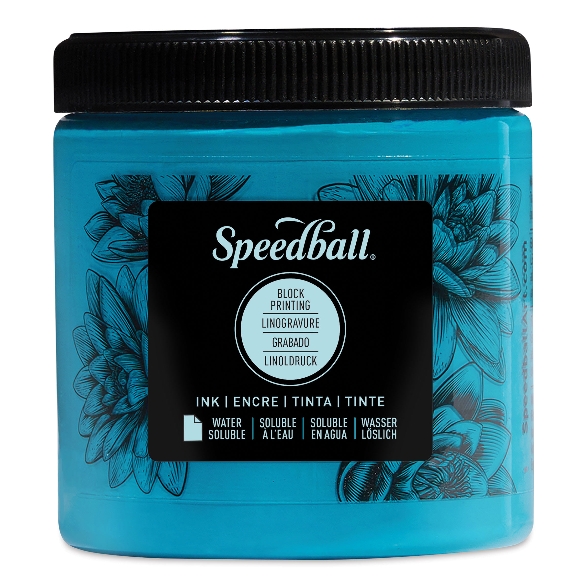 Speedball Water-Soluble Block Printing Ink - Turquoise, 8 oz