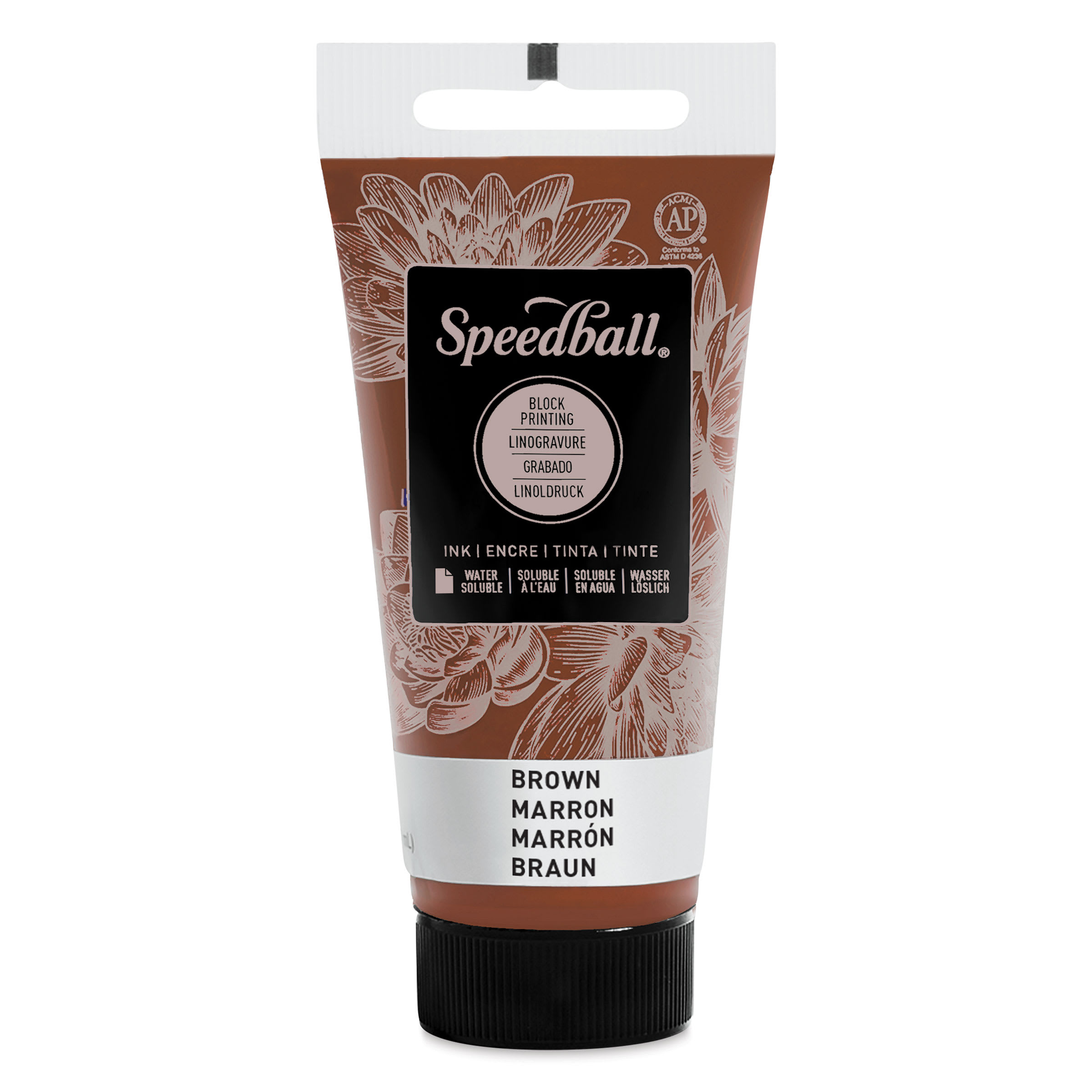Speedball Water-Soluble Block Printing Ink - Brown, 1.25 oz