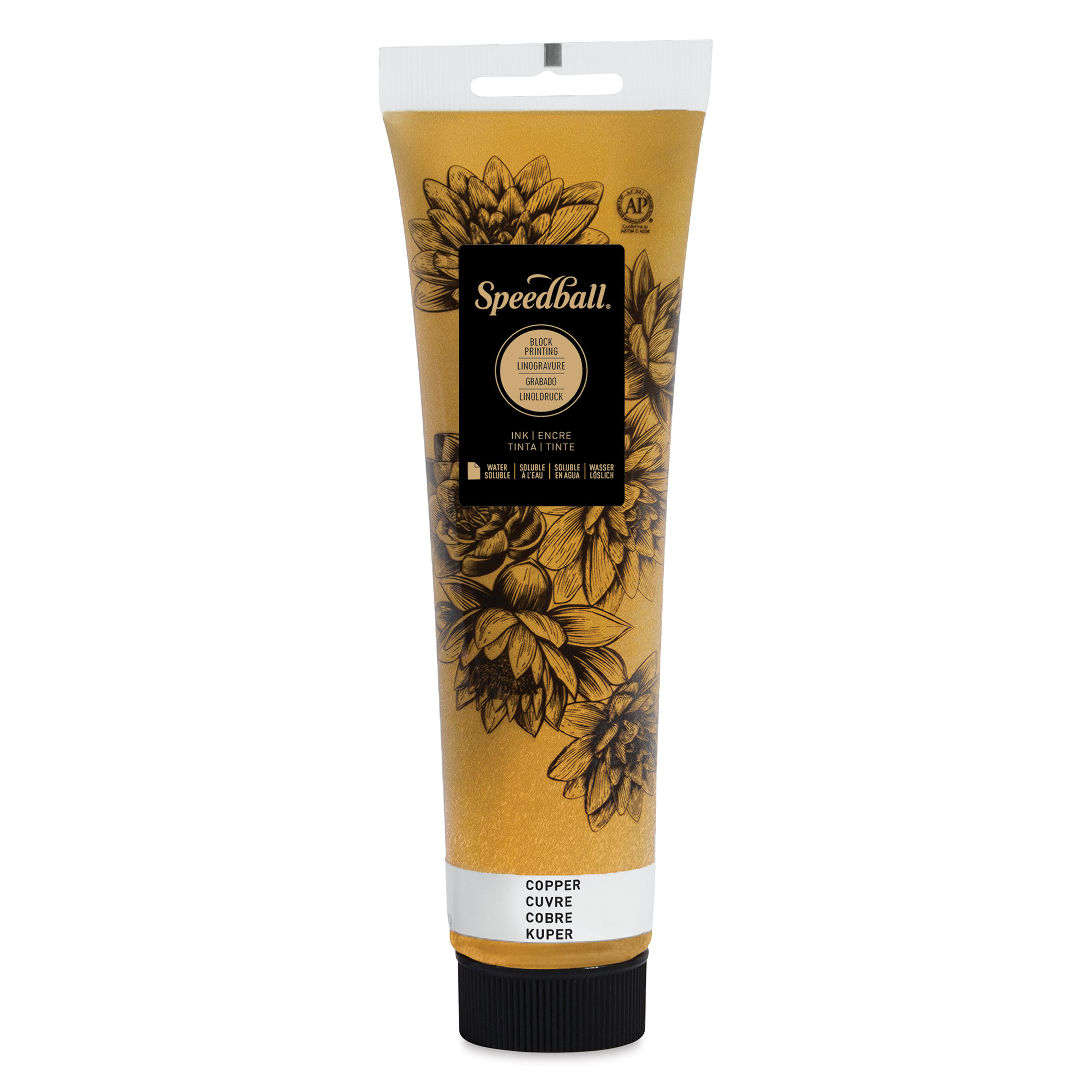 Speedball Water-Soluble Block Printing Ink - Copper (Metallic), 5 oz