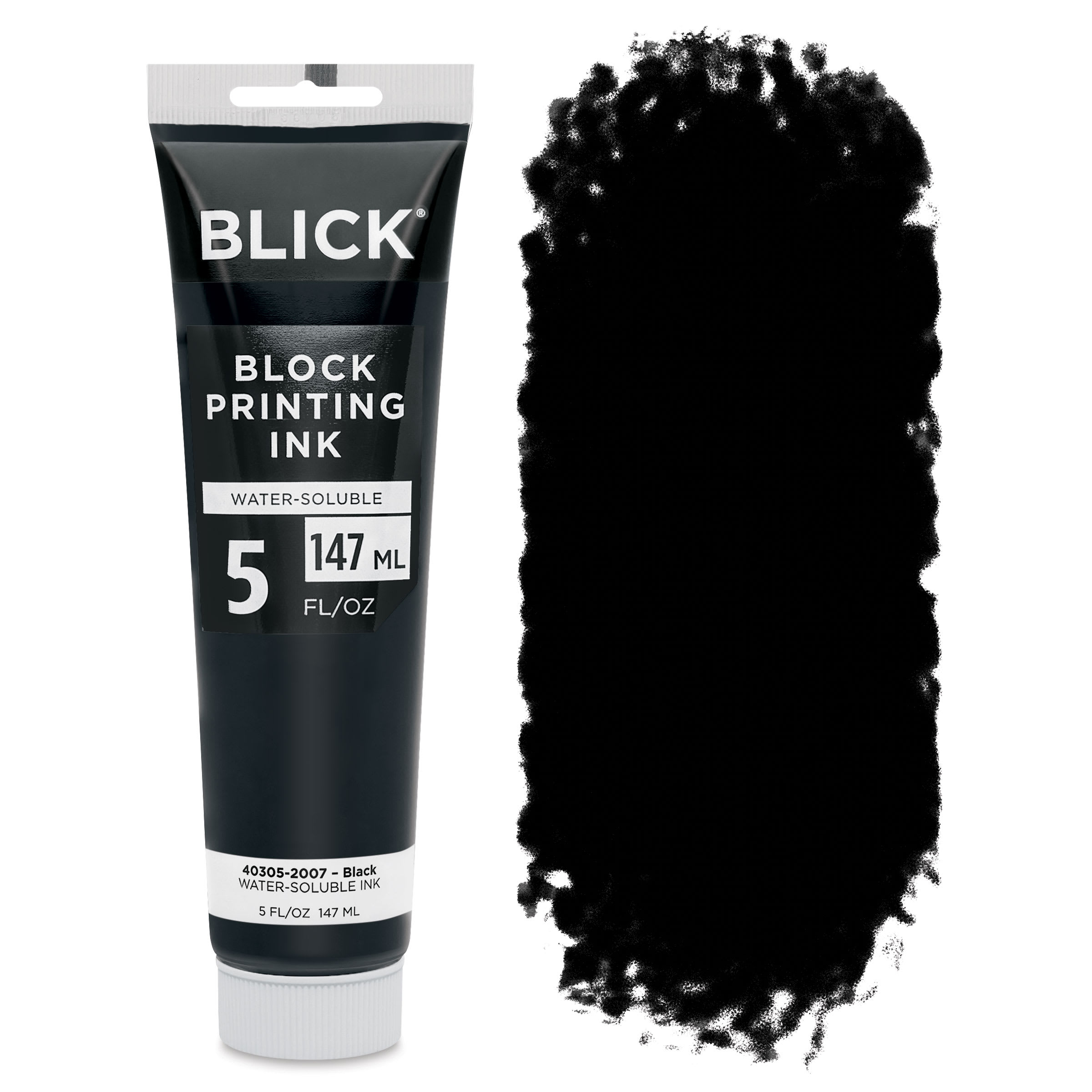 Blick Water-Soluble Block Printing Ink - Black, 5 oz Tube