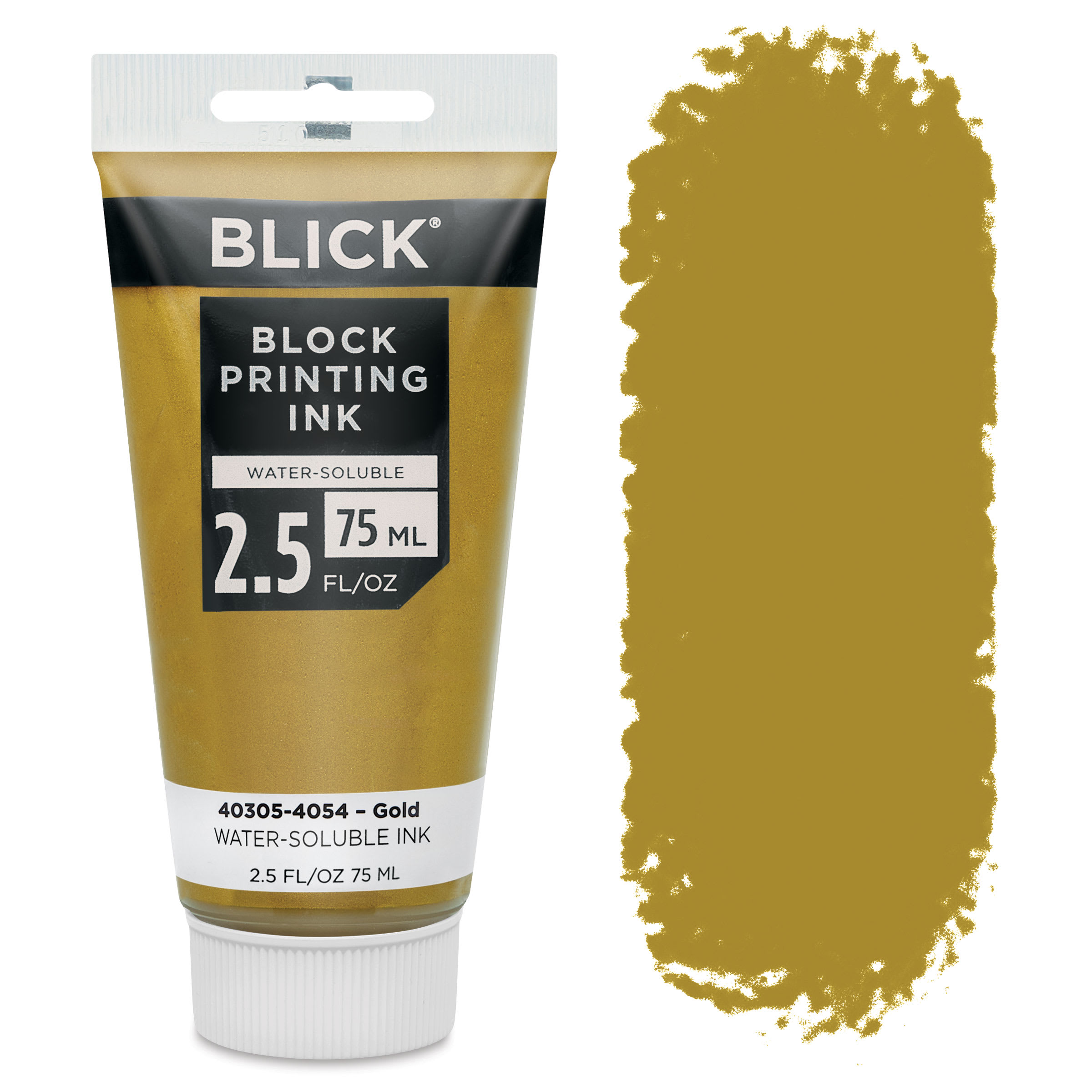 Blick Water-Soluble Block Printing Ink - Gold, 2.5 oz Tube