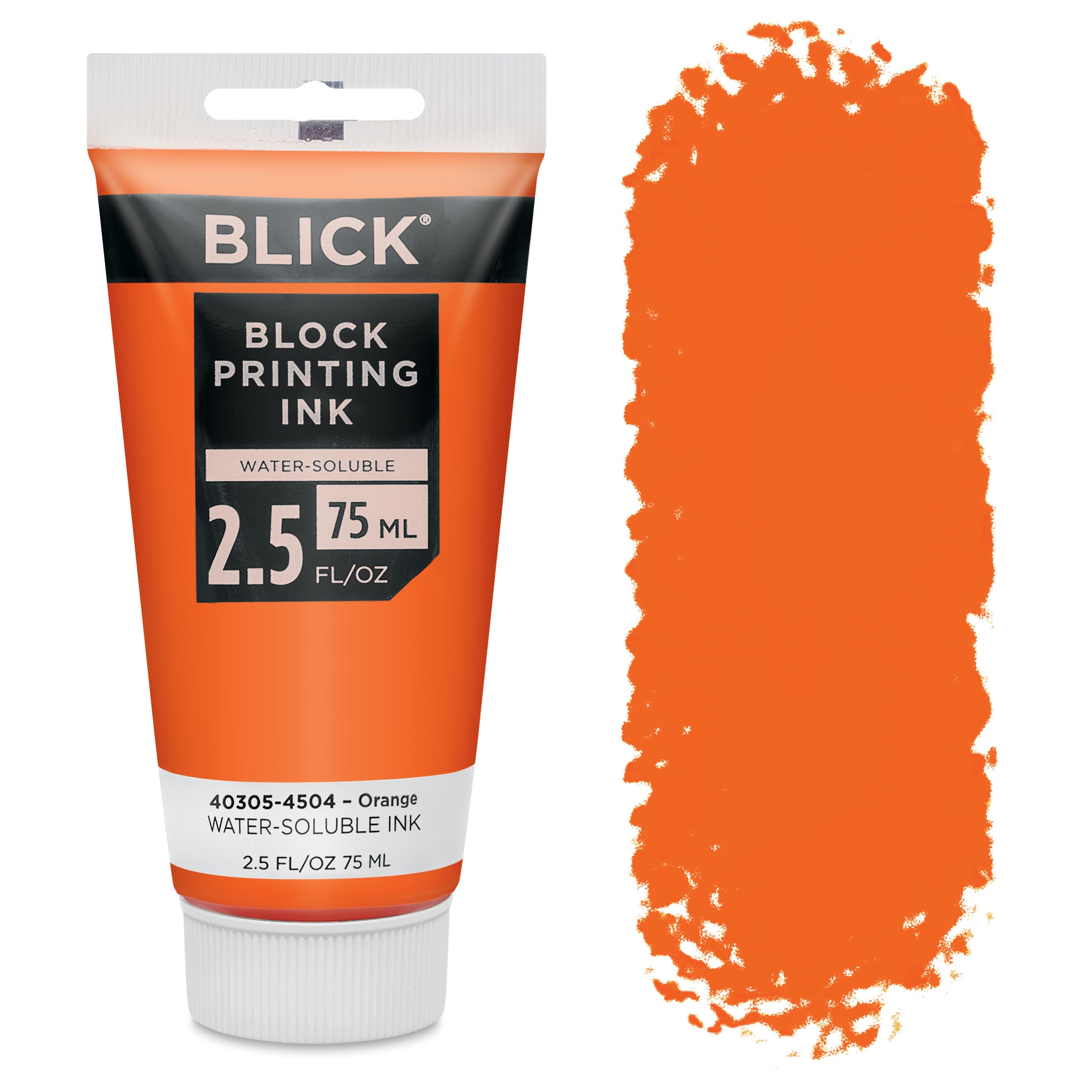 Blick Water-Soluble Block Printing Ink - Orange, 2.5 oz Tube