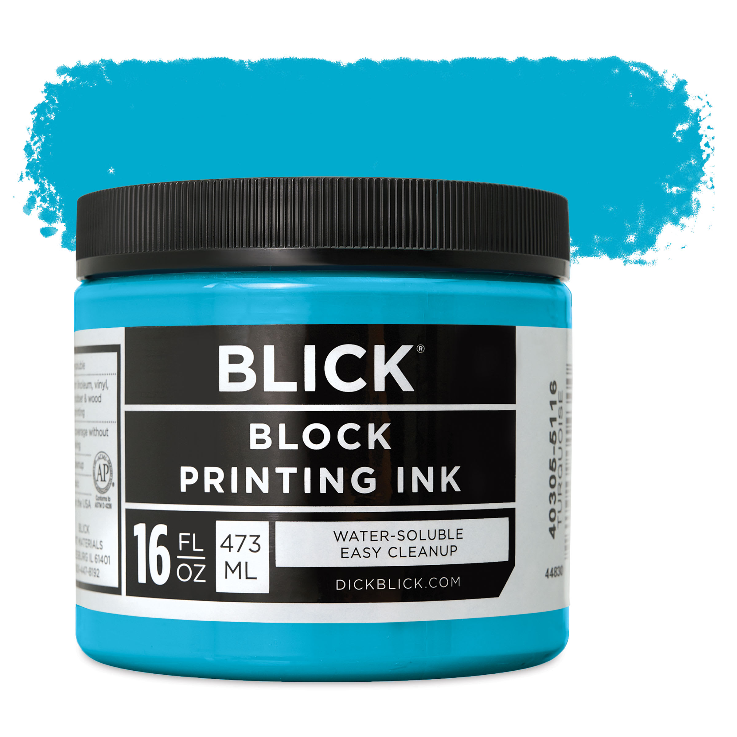 Blick Water-Soluble Block Printing Ink - Turquoise, 16 oz Jar