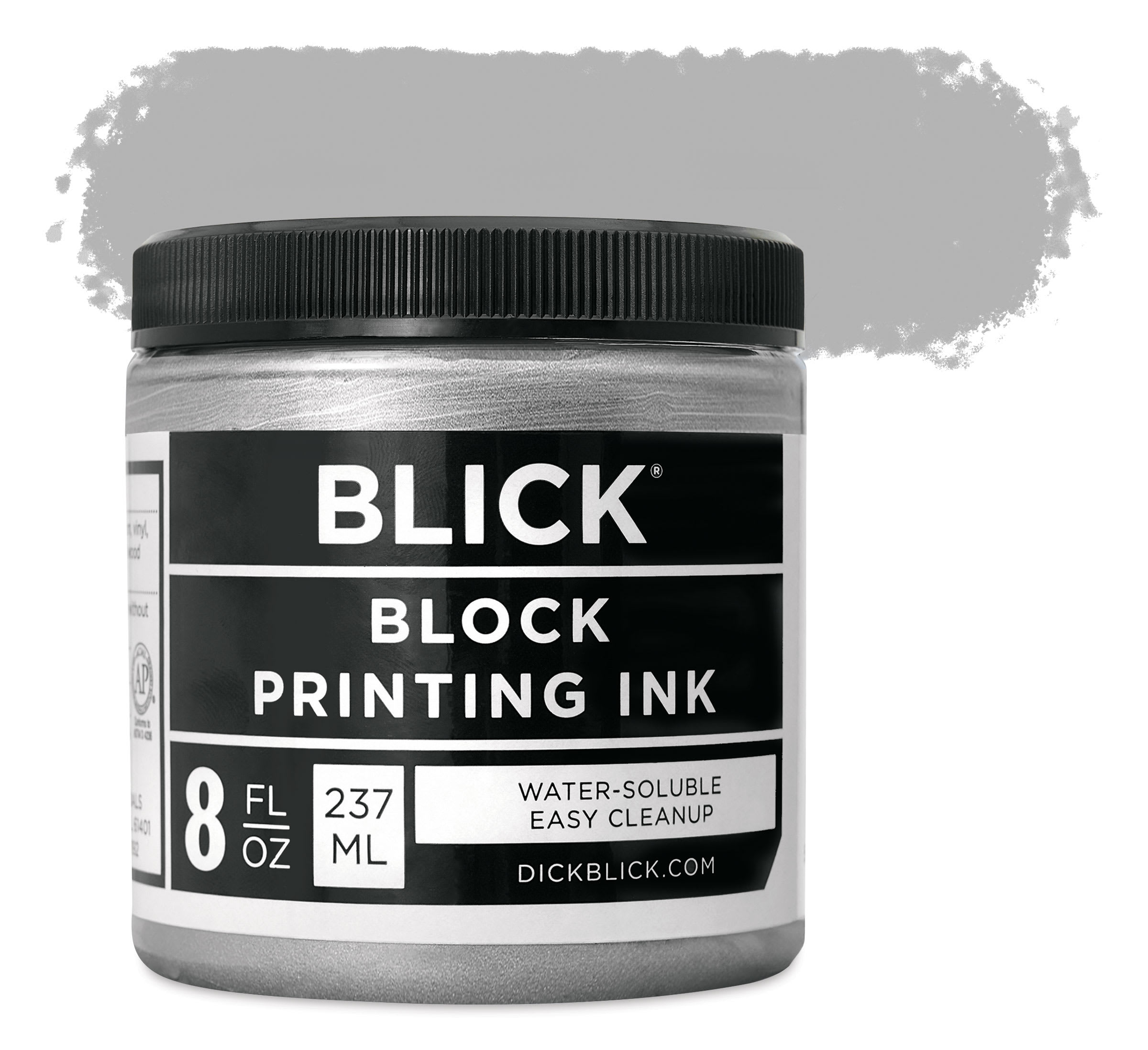 Blick Water-Soluble Block Printing Ink - Silver, 8 oz Jar