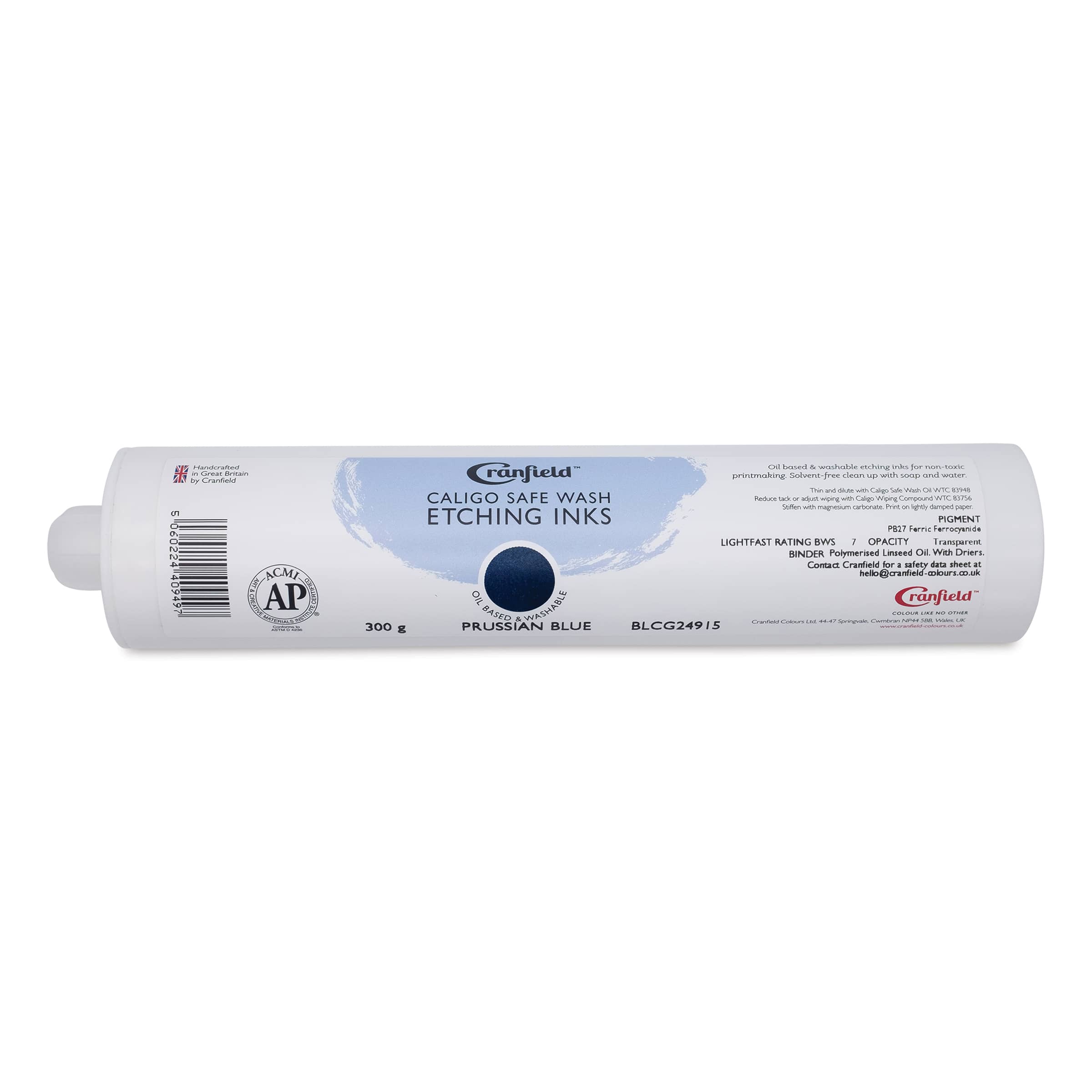 Cranfield Caligo Safe Wash Etching Ink Cartridge - Prussian Blue, 300 g