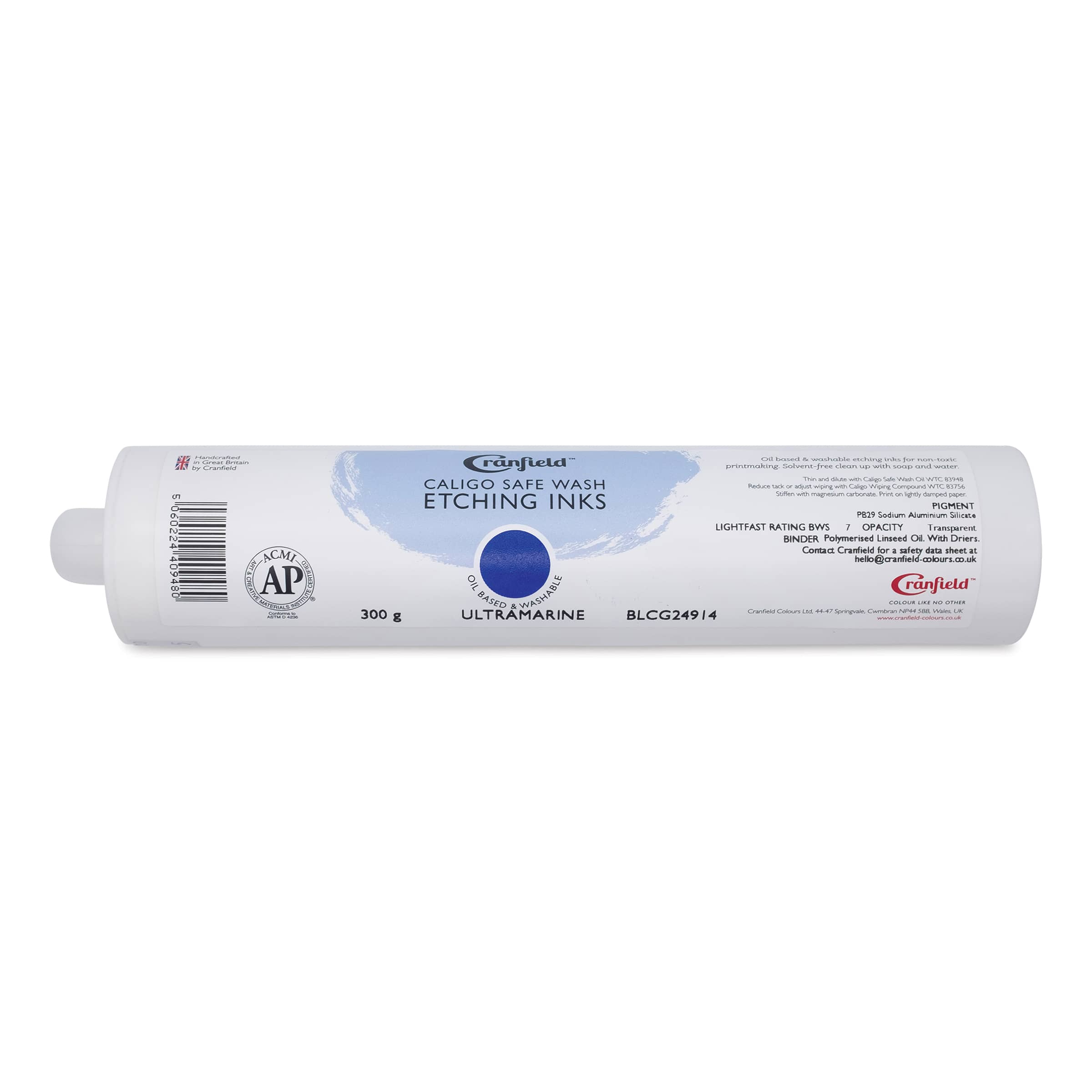 Cranfield Caligo Safe Wash Etching Ink Cartridge - Ultramarine, 300 g