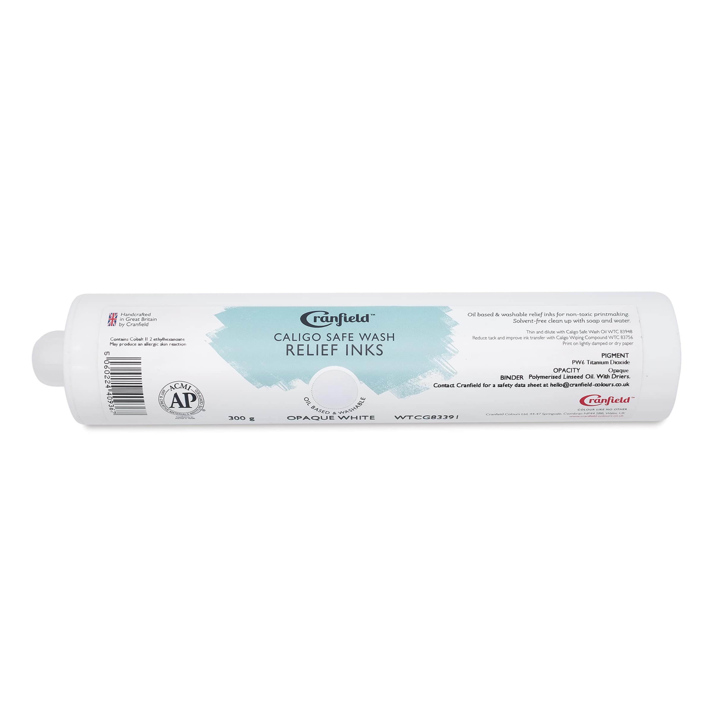 Cranfield Caligo Safe Wash Relief Ink Cartridge - Opaque White, 300 g