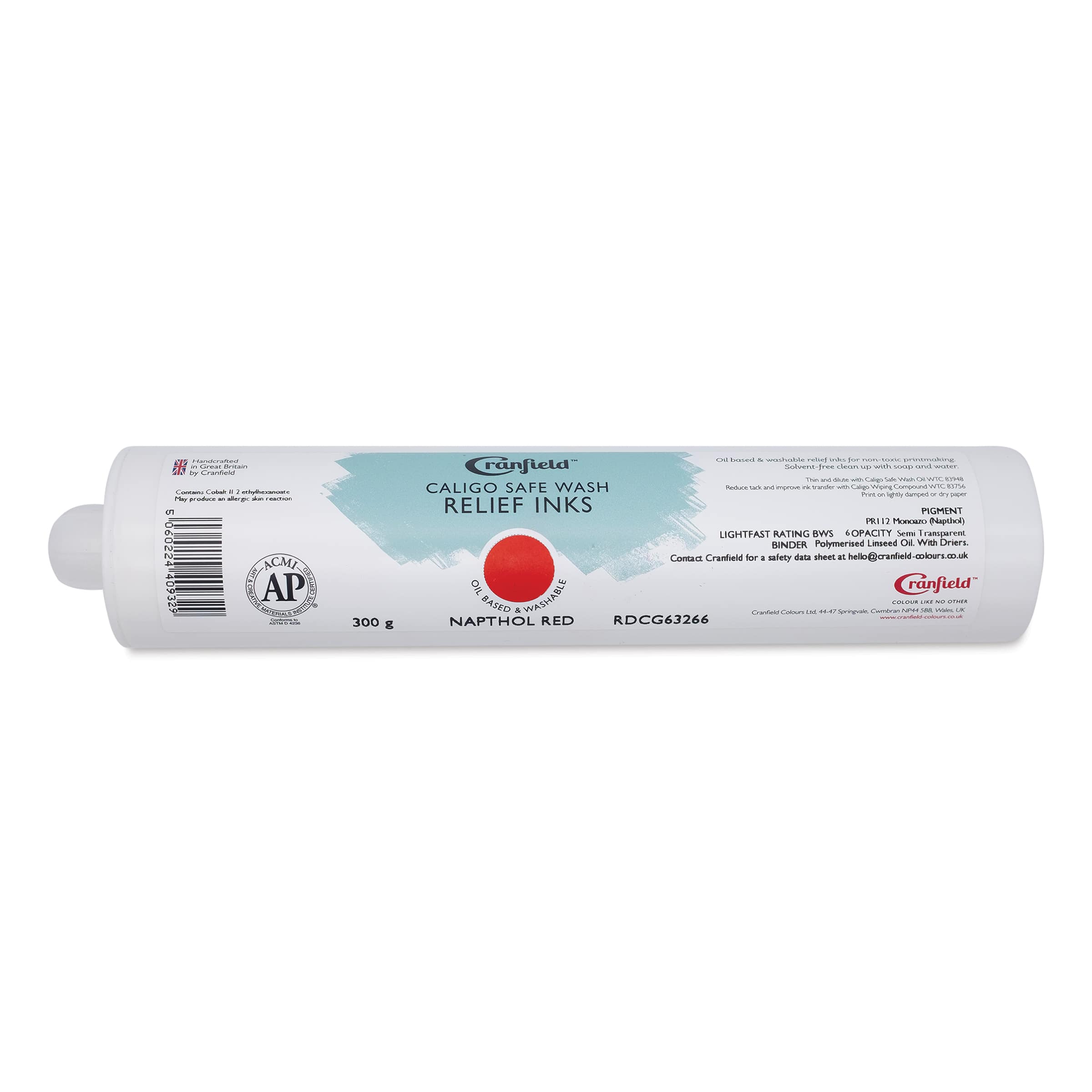Cranfield Caligo Safe Wash Relief Ink Cartridge - Napthol Red, 300 g