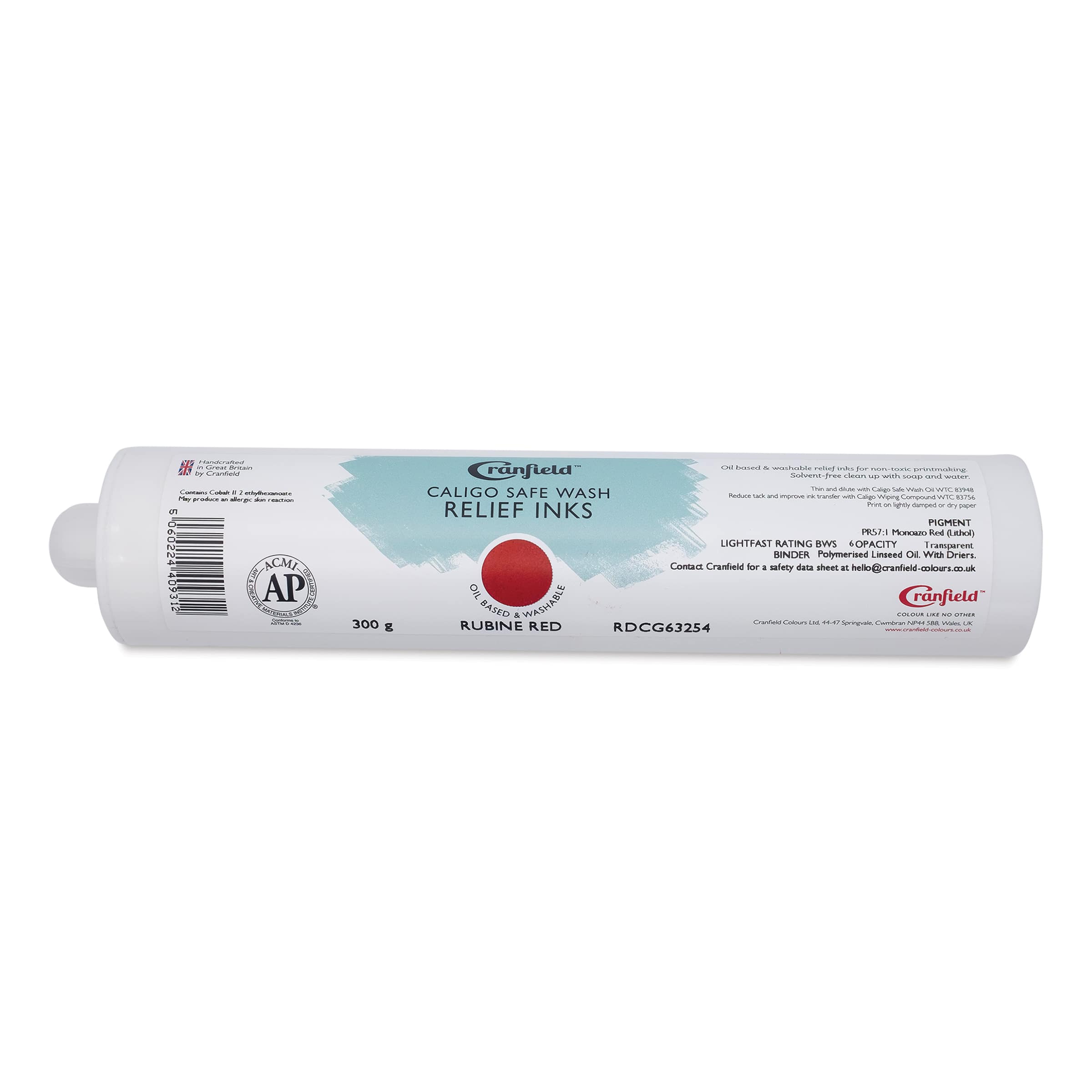 Cranfield Caligo Safe Wash Relief Ink Cartridge - Rubine Red, 300 g