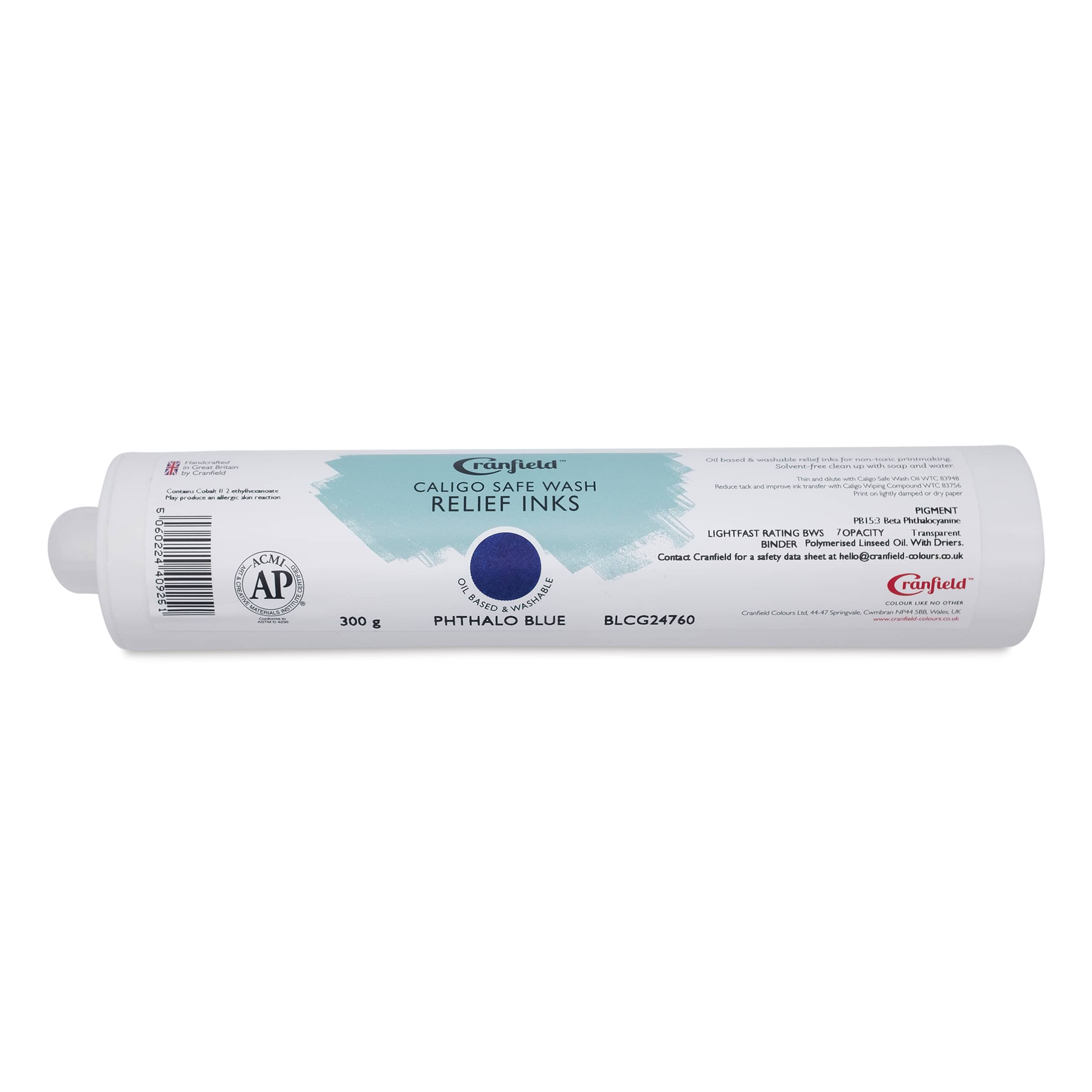 Cranfield Caligo Safe Wash Relief Ink Cartridge - Phthalo Blue, 300 g