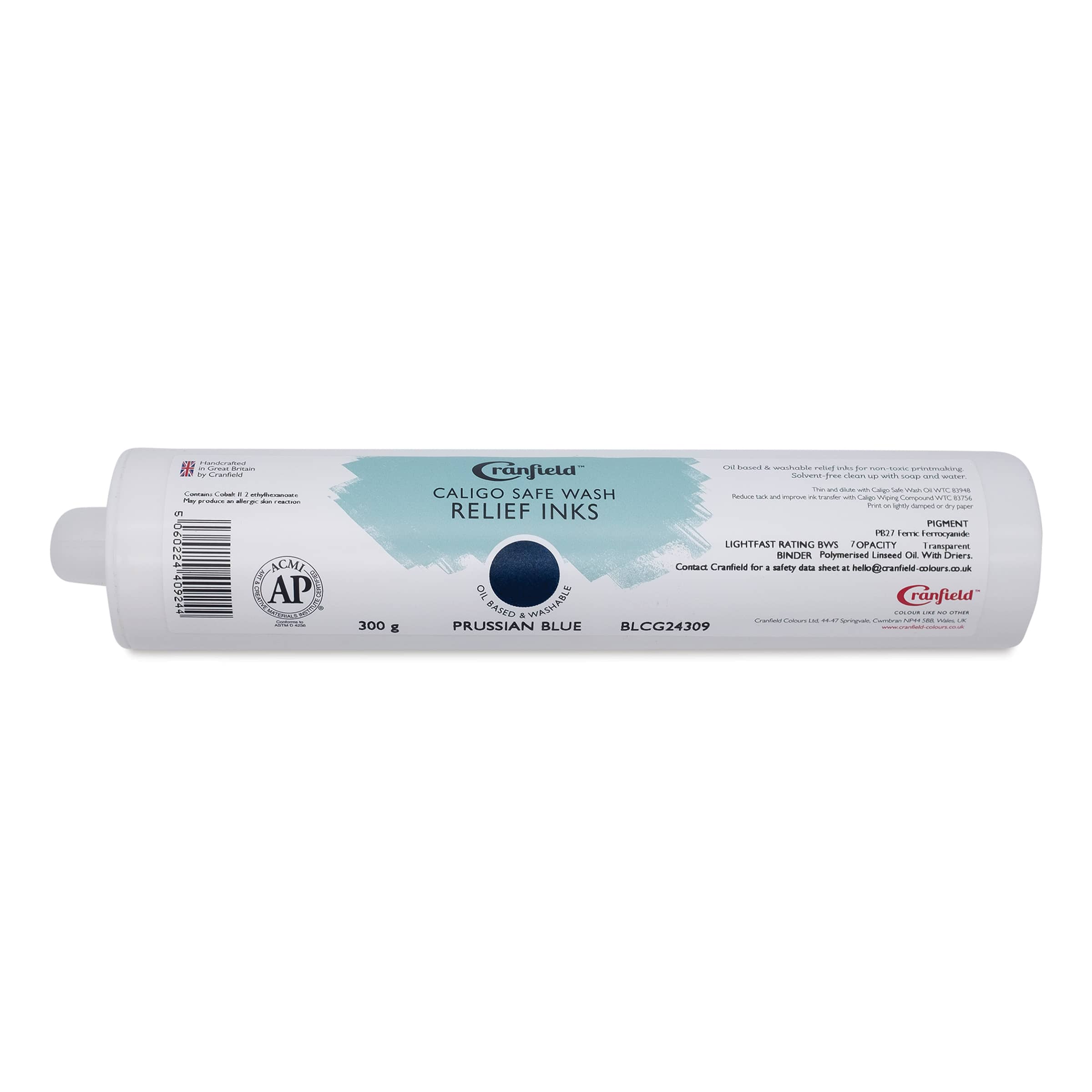 Cranfield Caligo Safe Wash Relief Ink Cartridge - Prussian Blue, 300 g