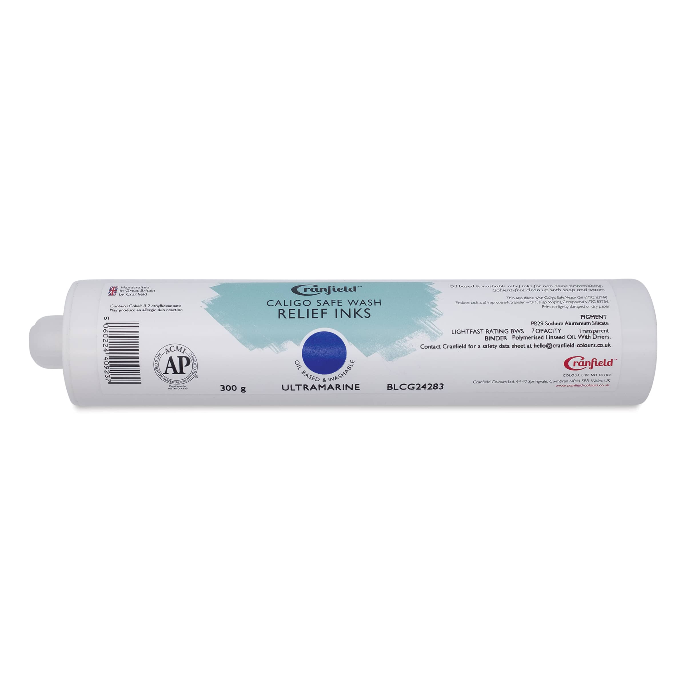 Cranfield Caligo Safe Wash Relief Ink Cartridge - Ultramarine, 300 g