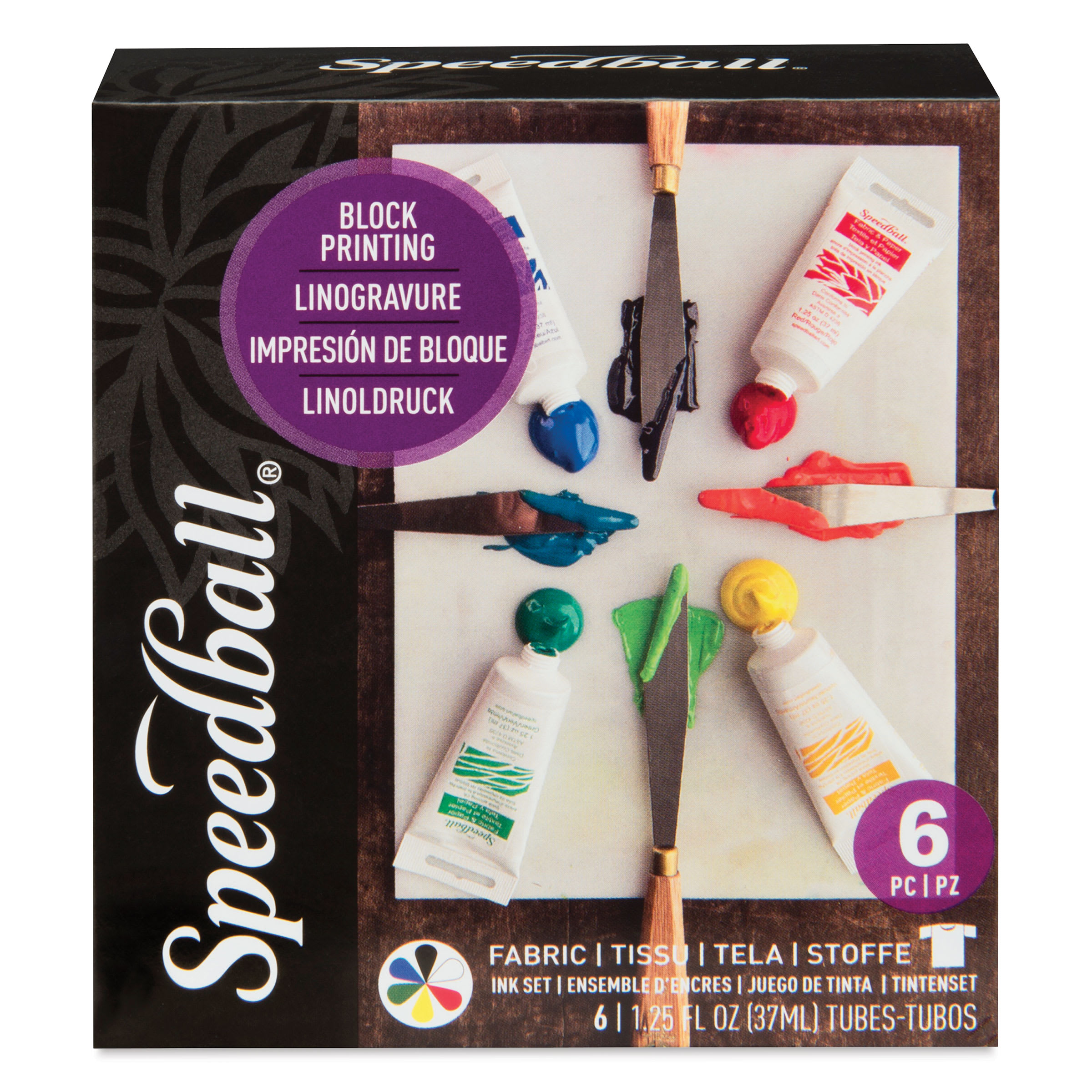 Speedball Ultimate Fabric and Paper Block Printing Kit - Set of 6