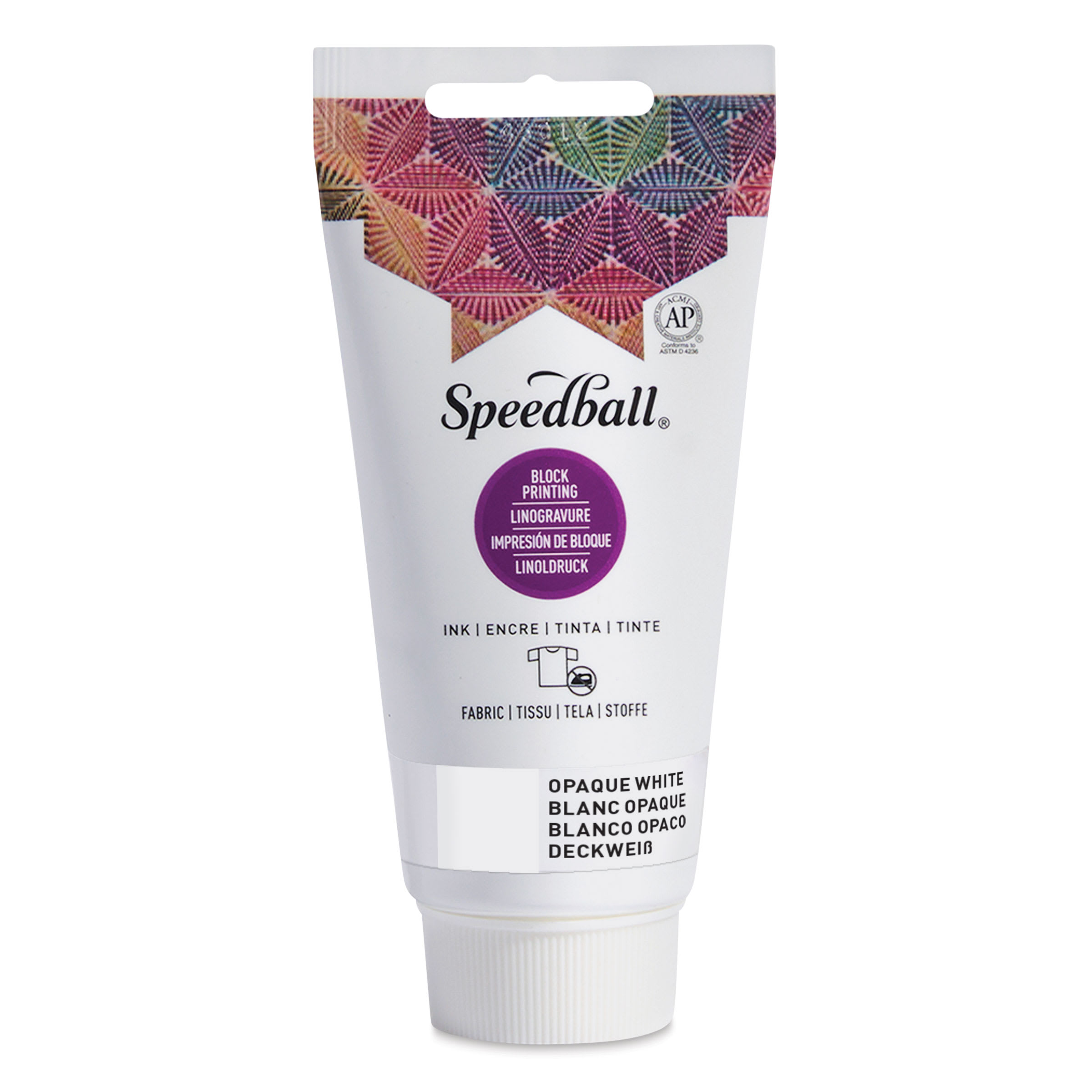 Speedball Fabric and Paper Block Printing Ink - Opaque White, 2.5 oz