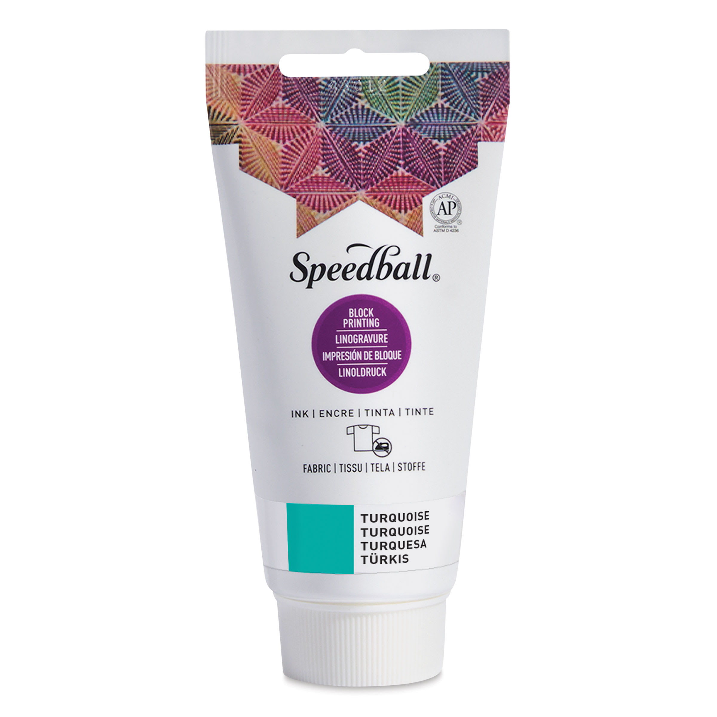 Speedball Fabric and Paper Block Printing Ink -Turquoise, 2.5 oz