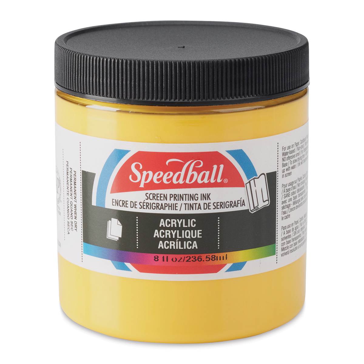 Speedball Permanent Acrylic Screen Printing Ink - Medium Yellow, 8 oz