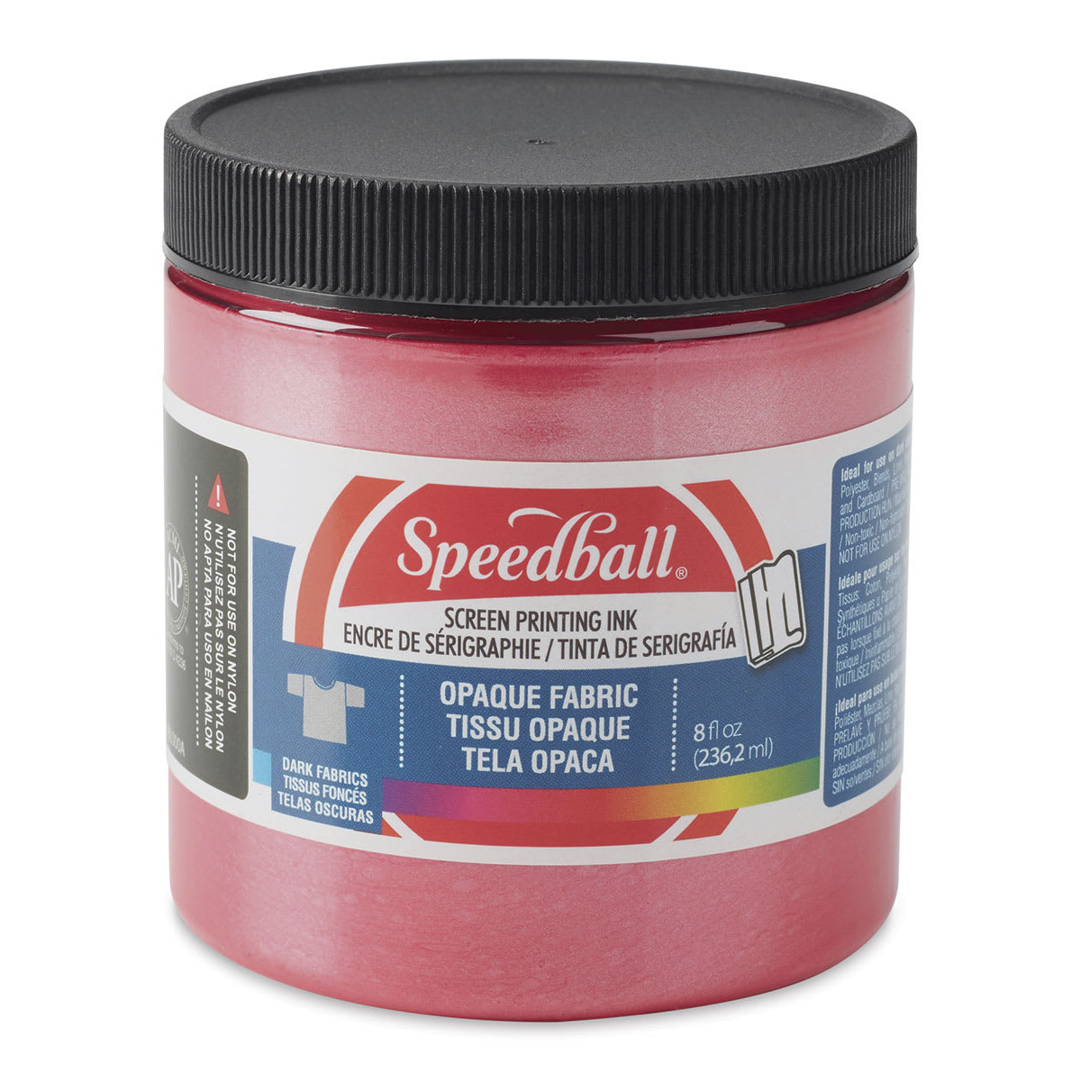 Speedball Fabric Screen Printing Ink - Raspberry (Opaque), 8 oz, Jar
