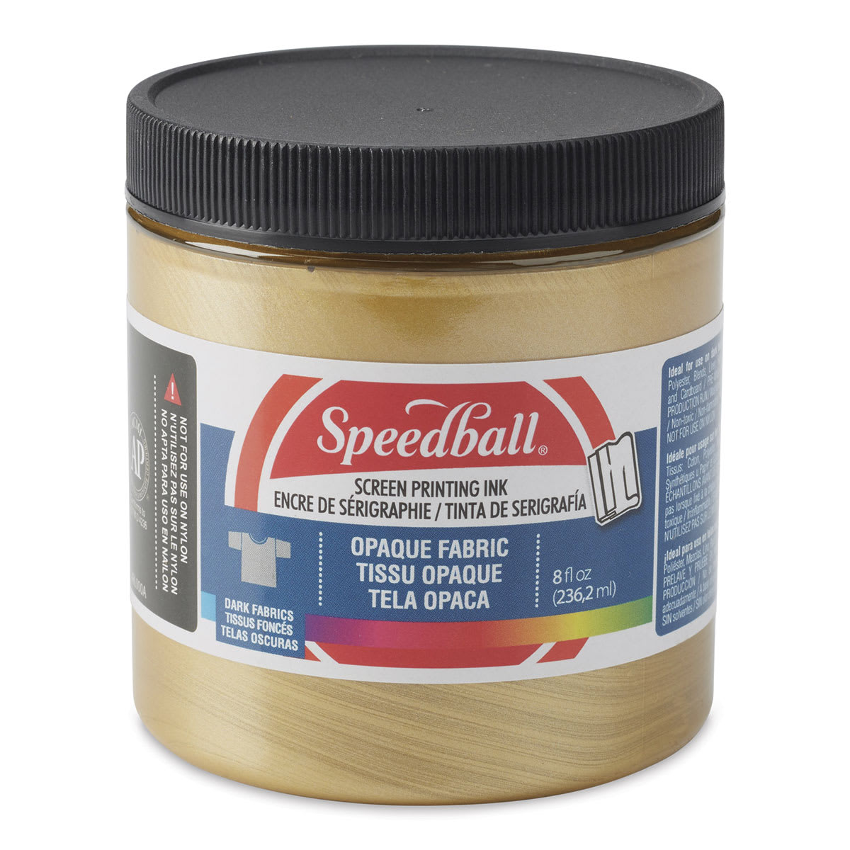 Speedball Fabric Screen Printing Ink - Gold (Opaque), 8 oz, Jar
