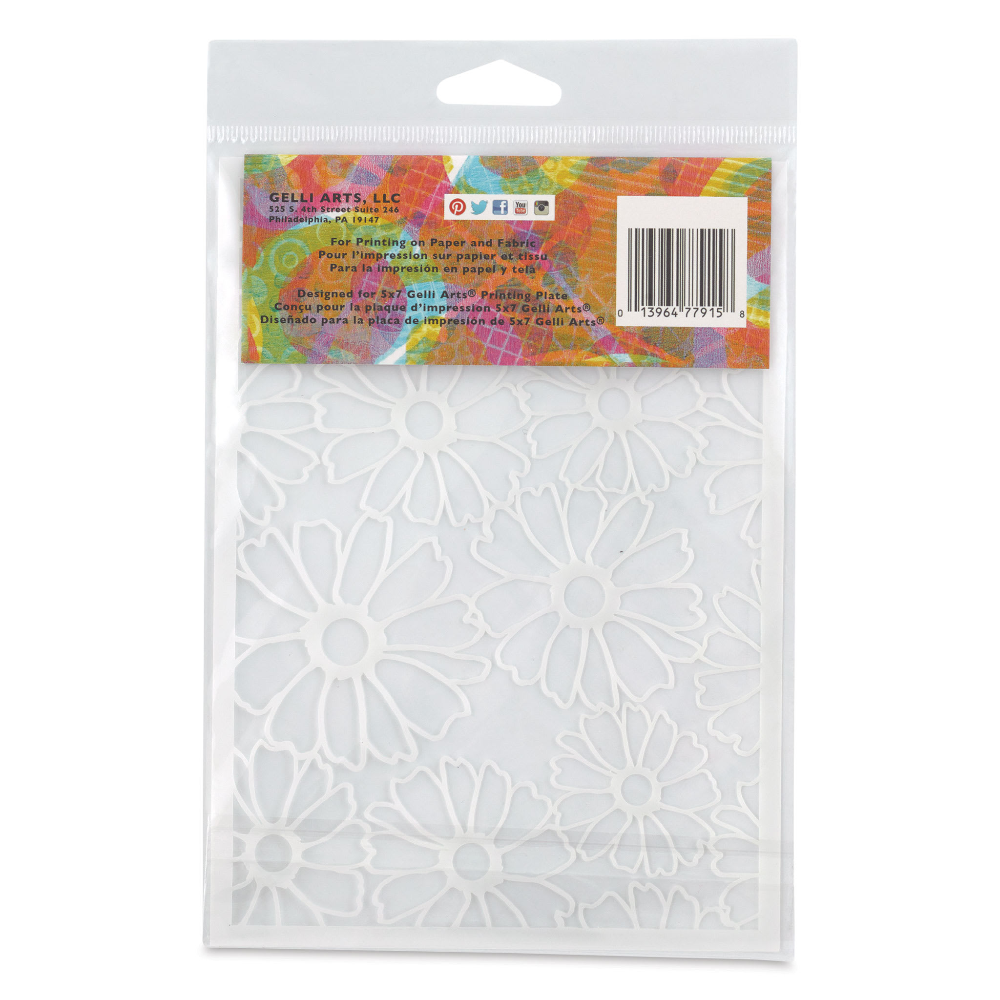 Gelli Arts Stencil - Flower, 5-1/2" x 7-1/2"