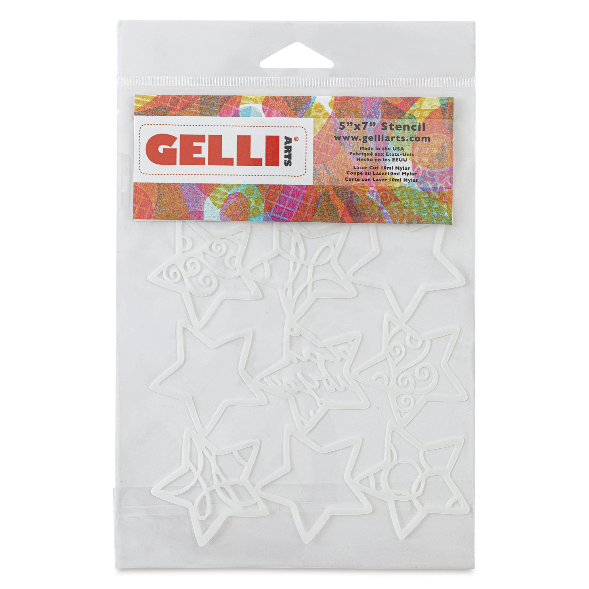 Gelli Arts Stencil - Holiday Stars, 5" x 7"