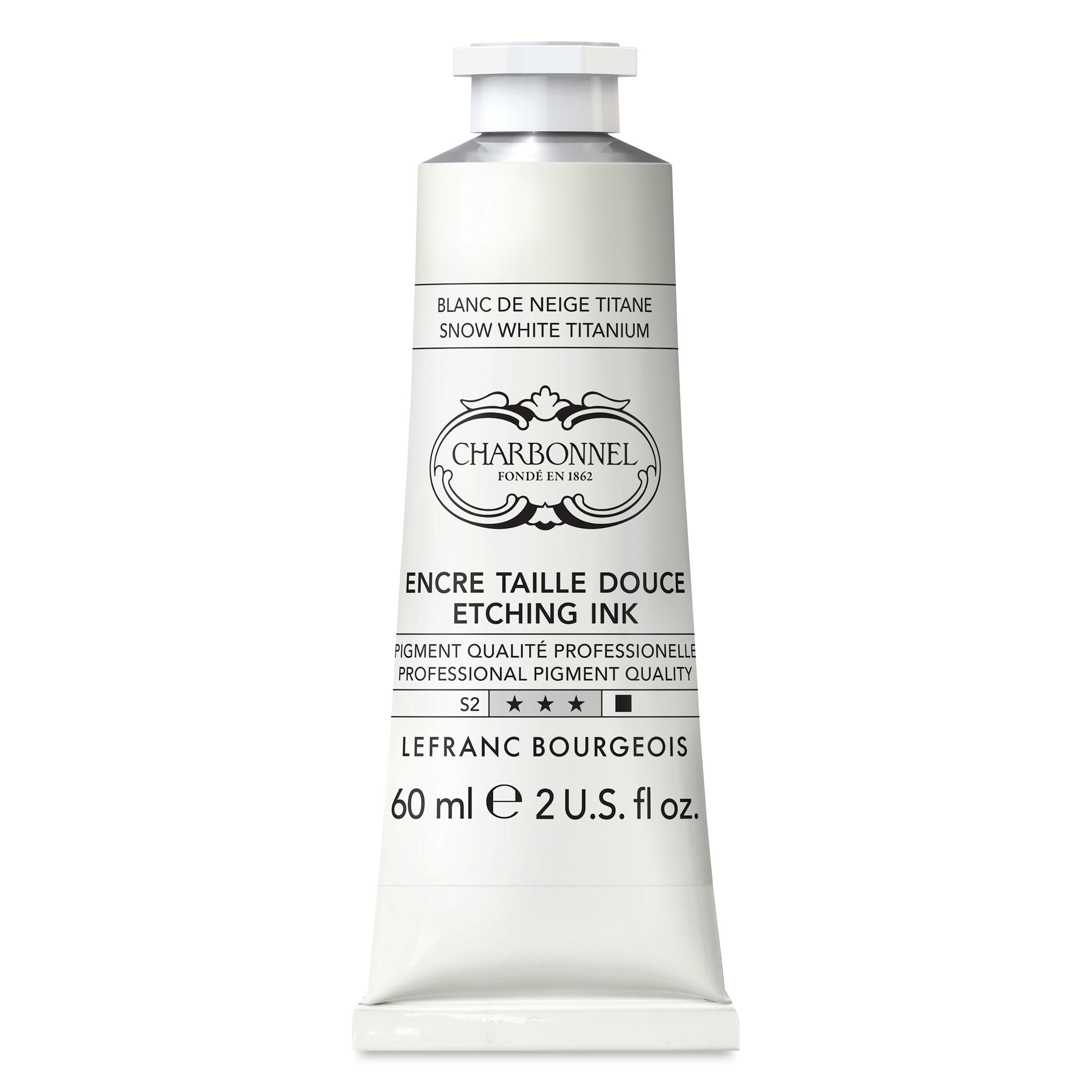 Charbonnel Etching Ink - Snow White Titanium, 60 ml
