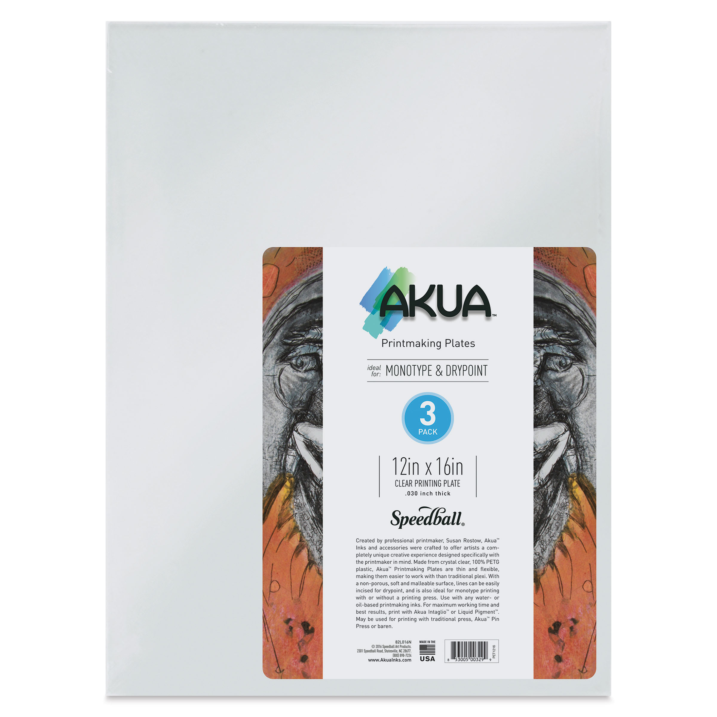 Akua Printmaking Plates - 12" x 16", Pkg of 3