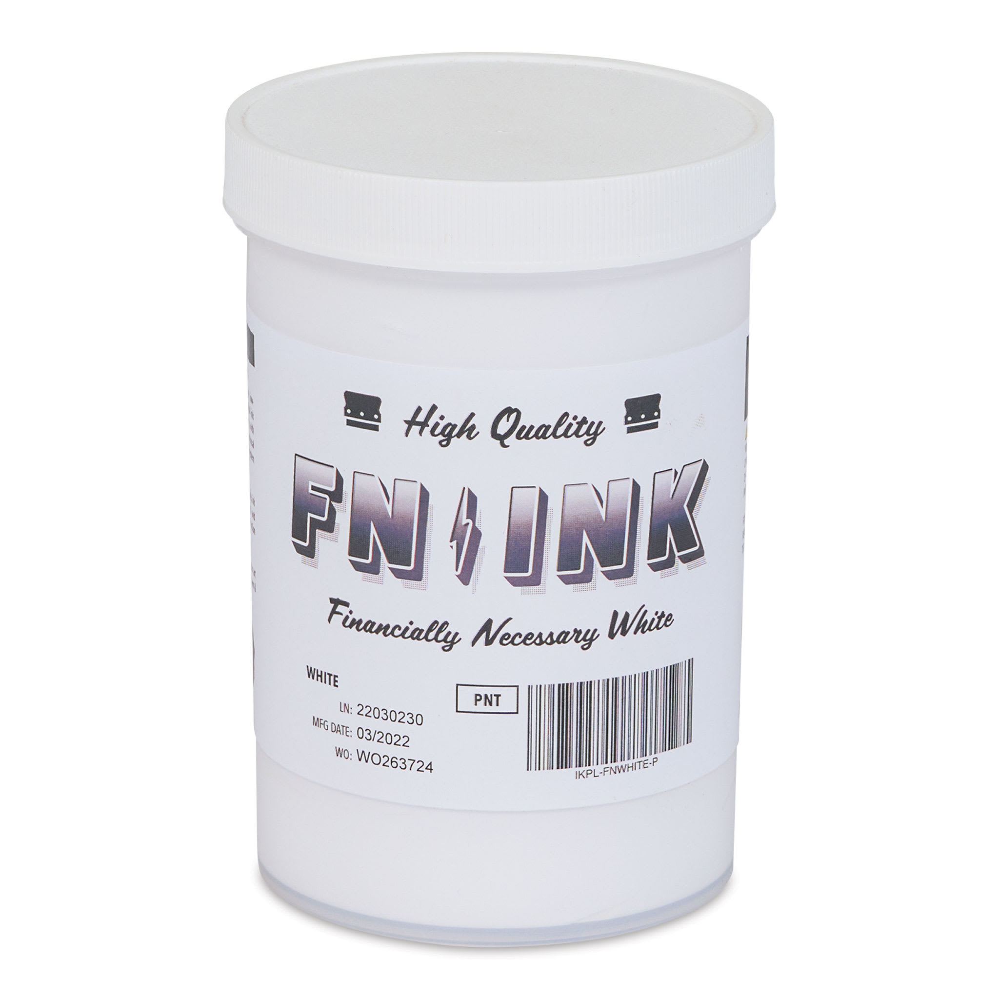 FN Ink Plastisol Screen Printing Ink - White, Pint