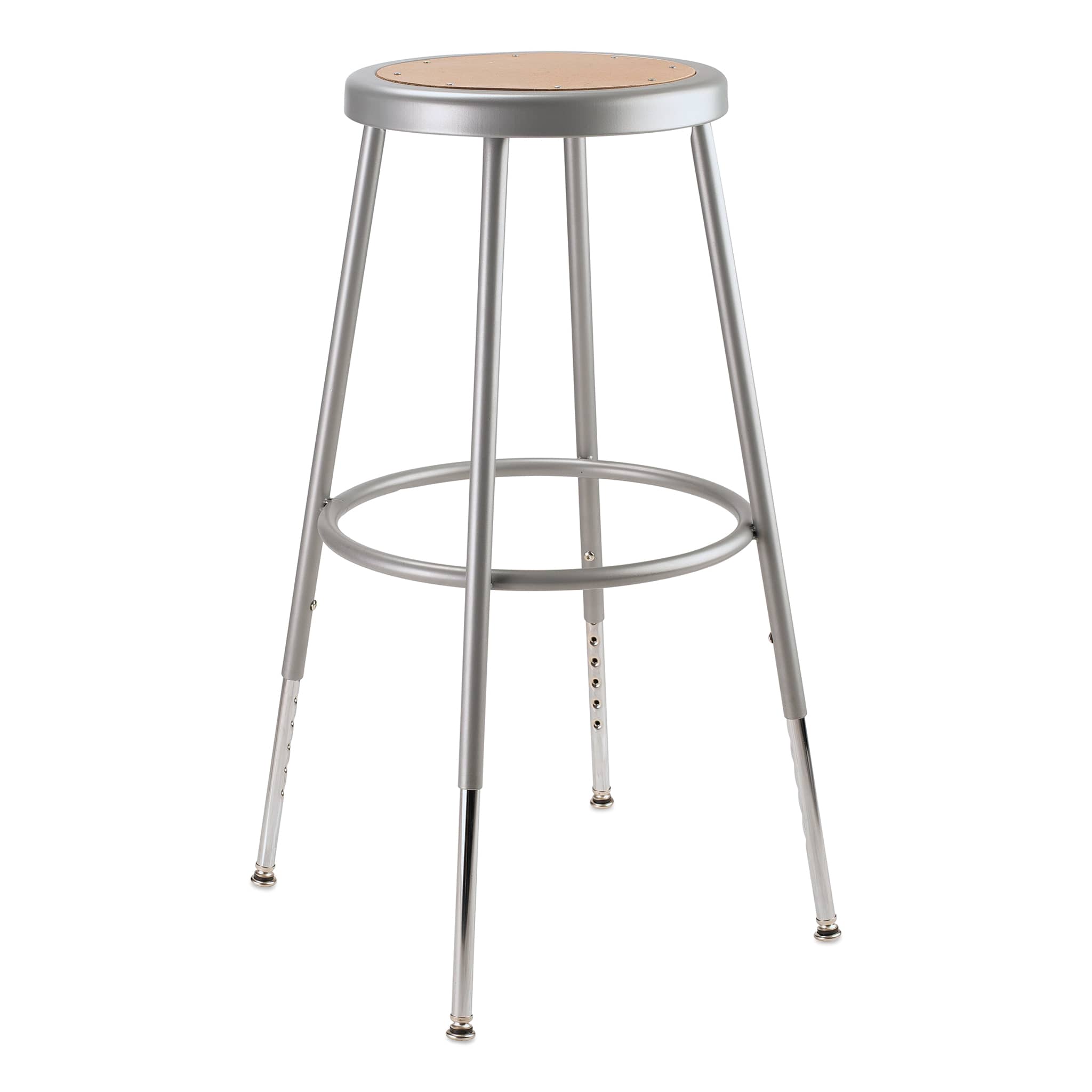 National Public Seating Corp. Adjustable Stool - 25" to 33", Gray, Without Backrest