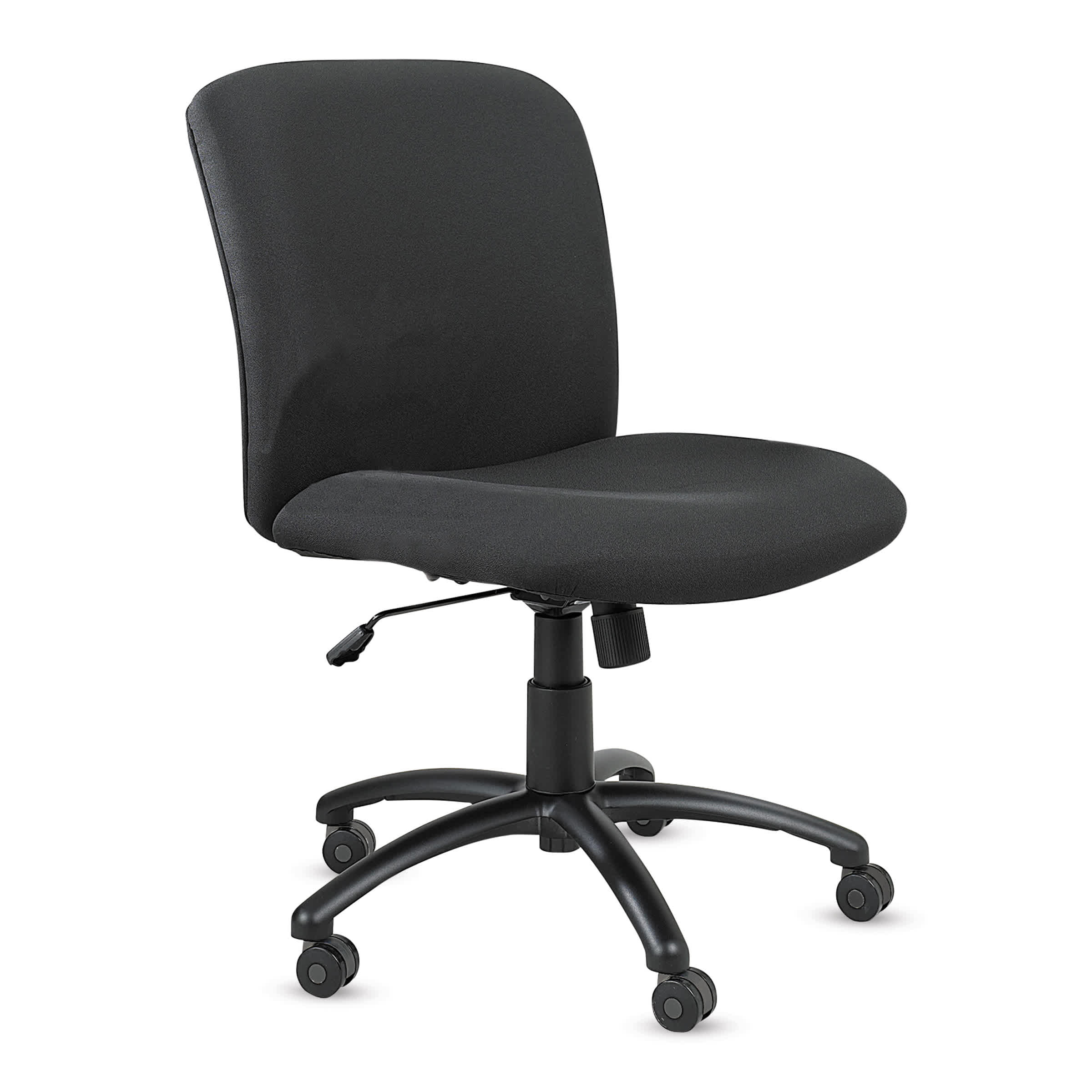 Big and Tall Chair Big And Tall Chair,Mid Back,Black, 18-1/2" to 22-1/2" Height, Black