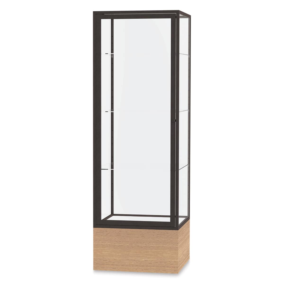 Ghent Keepsake 24"W x 72"H x 24"D Floor Case, Clear Back, Dk. Bronze Finish, Autumn Oak Base