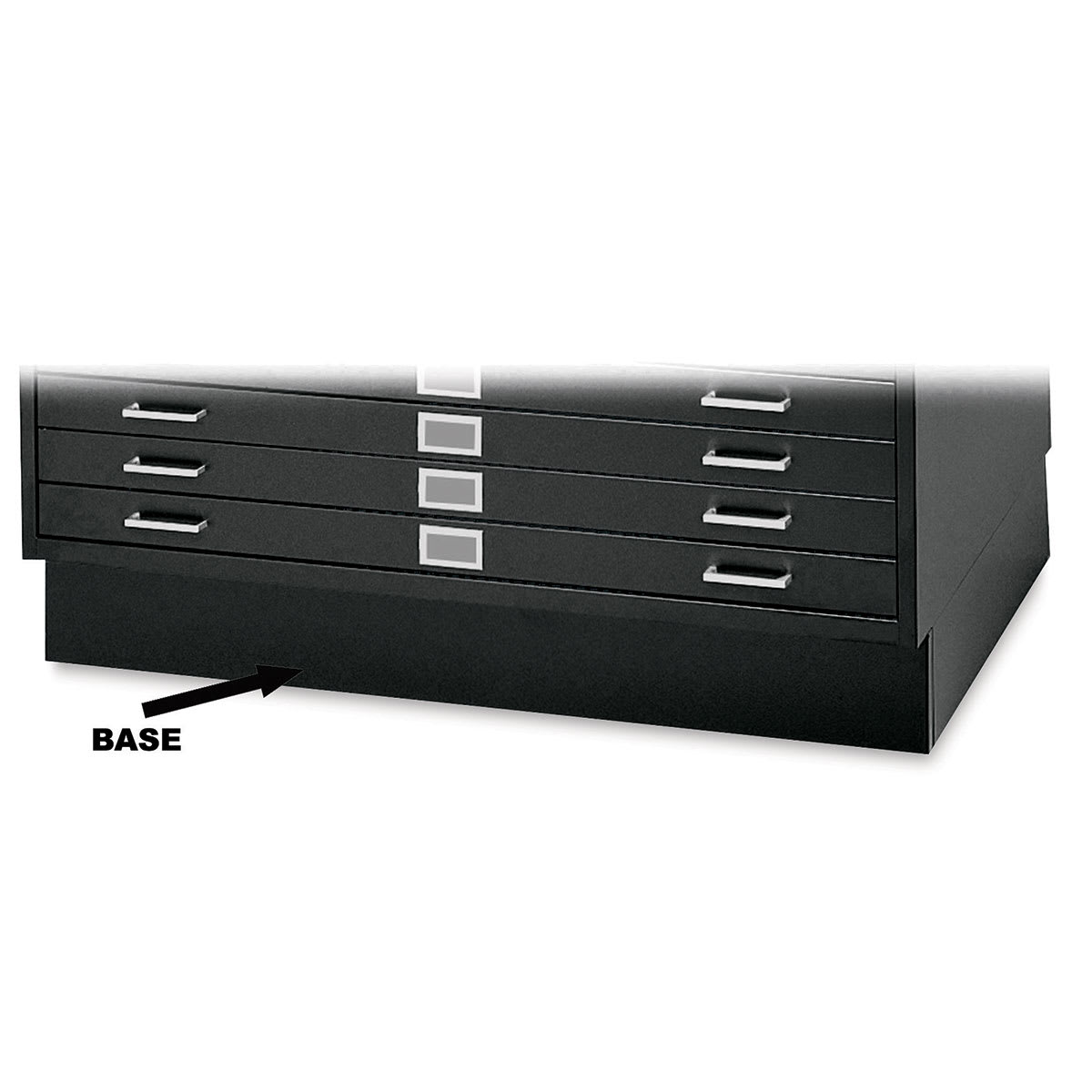 Safco 5-Drawer Steel File - Black, Flat File Base, Large