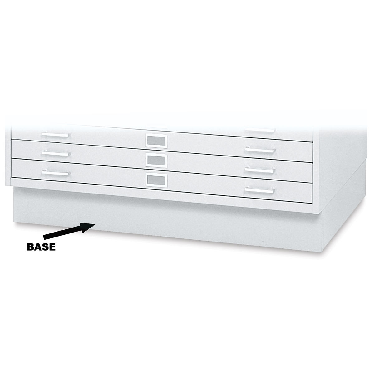 Safco 5-Drawer Steel File - White, Flat File Base, Large