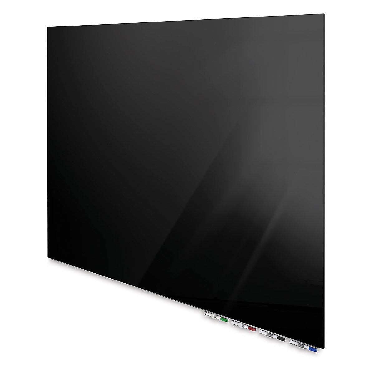 Magnetic Glassboard,3ft.Hx4ft.W,1/4",Blk, Glass, 48", 36", Black
