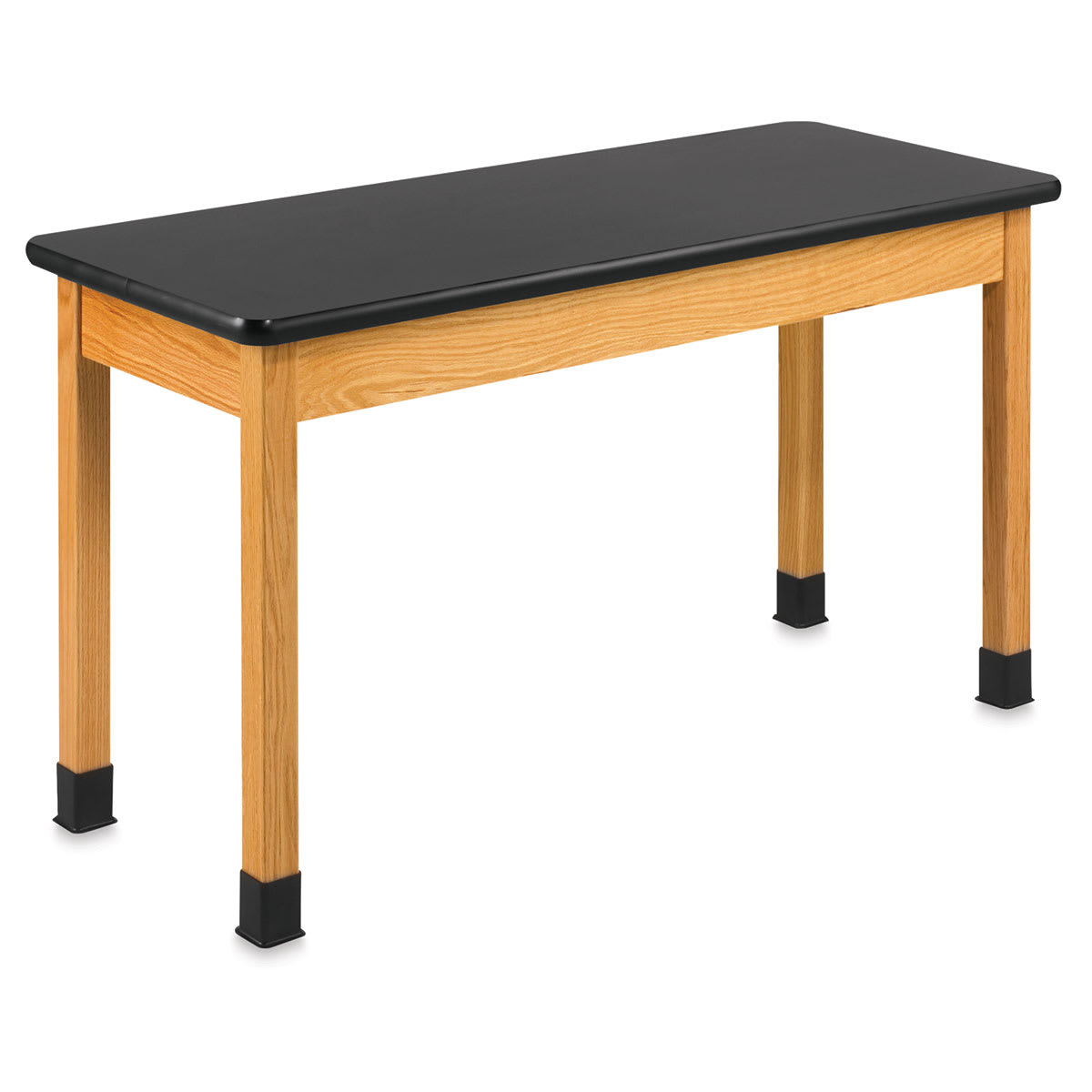 DWI Diversified Woodcrafts Perpetulab Rectangular Science Lab Table, 48 x 24, Oak (P710LBBK30N), Black, Plastic | Quill