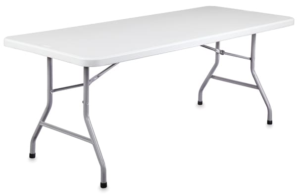 National Public Seating BT3000 Series 6 x 30 Plastic Folding Table, Speckled Gray (BT3072), Grey | Quill