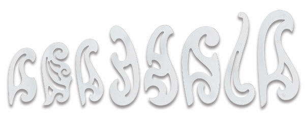 012393 Plastic French Curve Drawing Template- Transparent- 0.09 In. Set Of 8