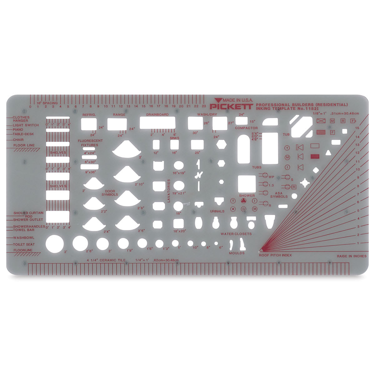 Chartpak Pickett Template - 1152i Professional Builders