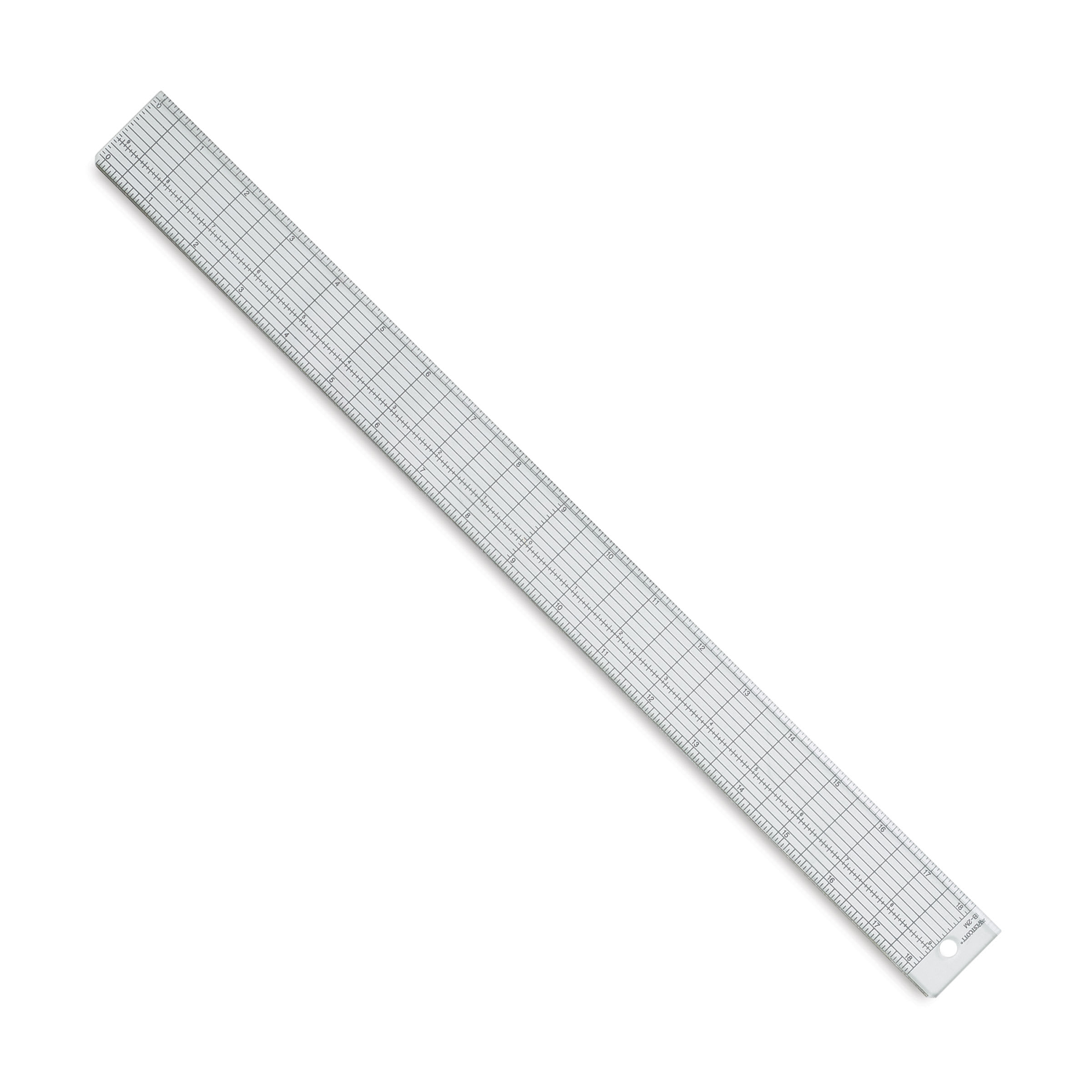 Rulers, 1.5 x 18.5 Grid Ruler with Metal Cutting Edge
