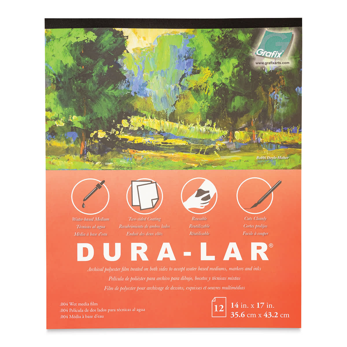 Grafix Dura-Lar Acetate Alternative Wet Media Pads 14 In. X 17 In. Pad Of 12 (P04DW1417)