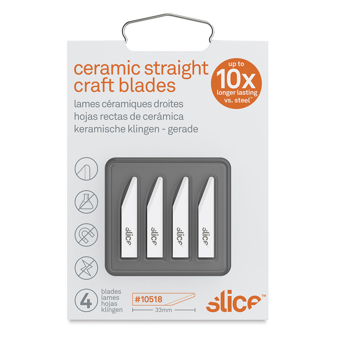 Slice Straight Ceramic Craft Knife Replacement Blades - Pkg of 4