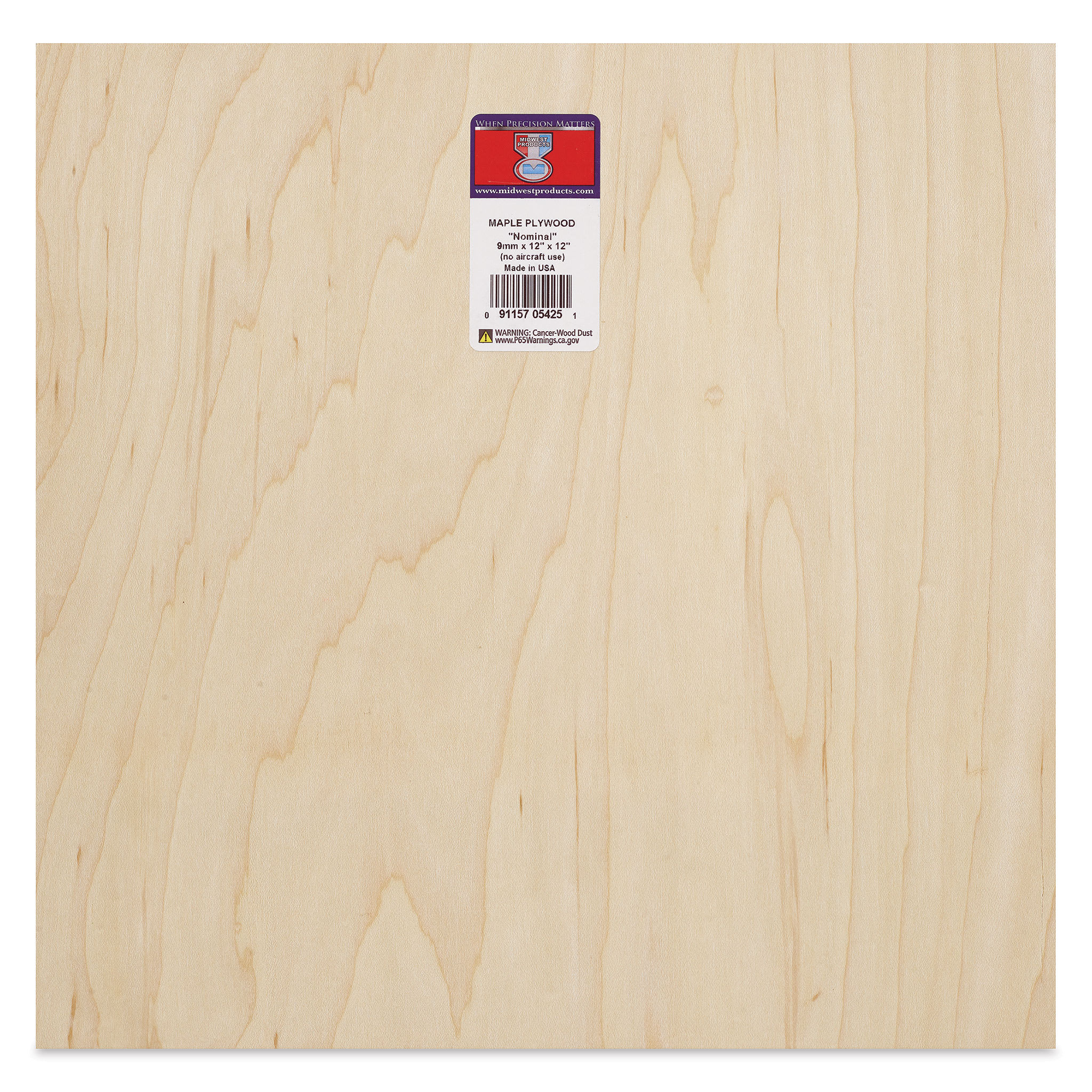 Midwest Products Maple Plywood - 3/8" x 12" x 12"