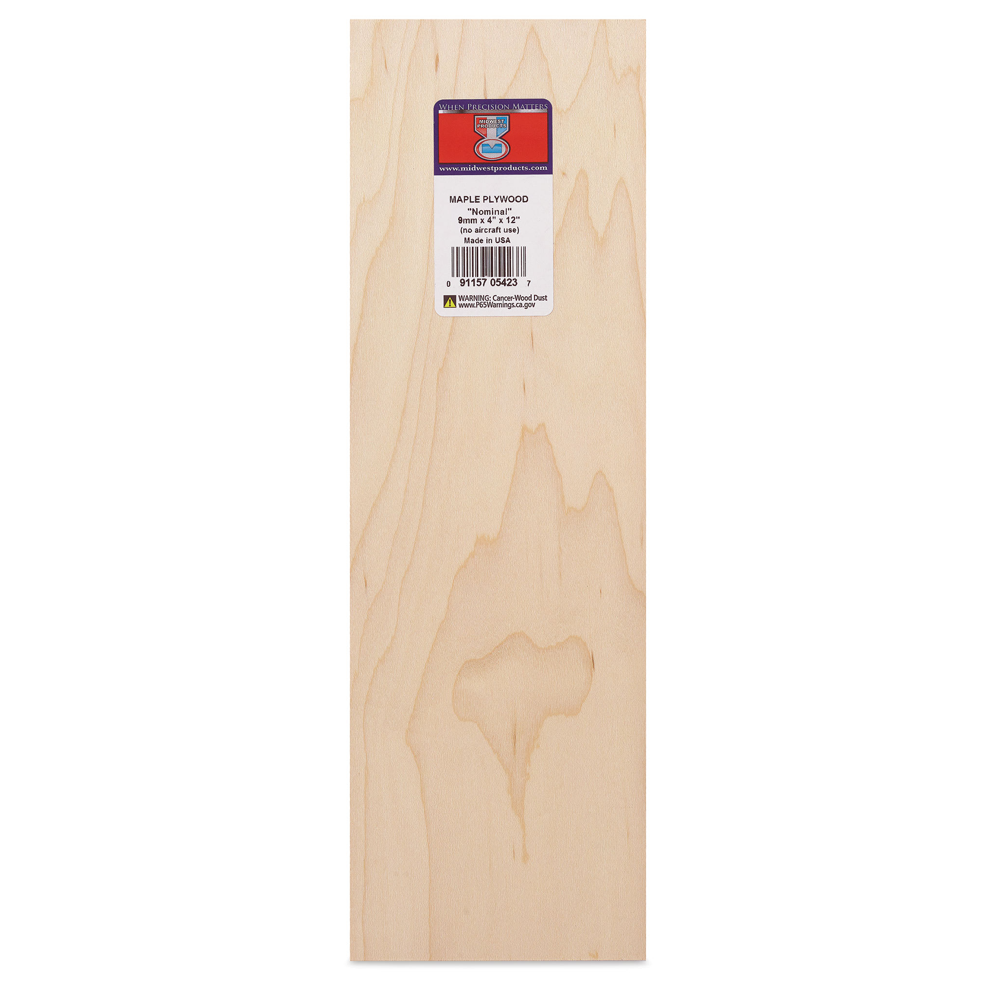 Midwest Products Maple Plywood - 3/8" x 4" x 12"