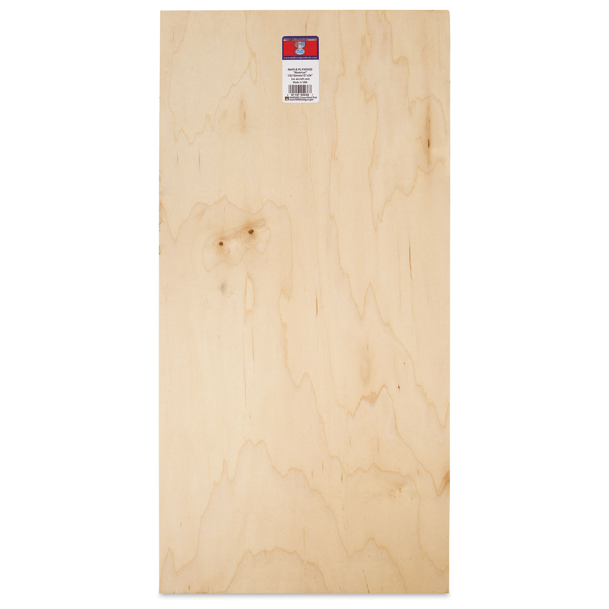 Midwest Products Maple Plywood - 1/2" x 12" x 24"
