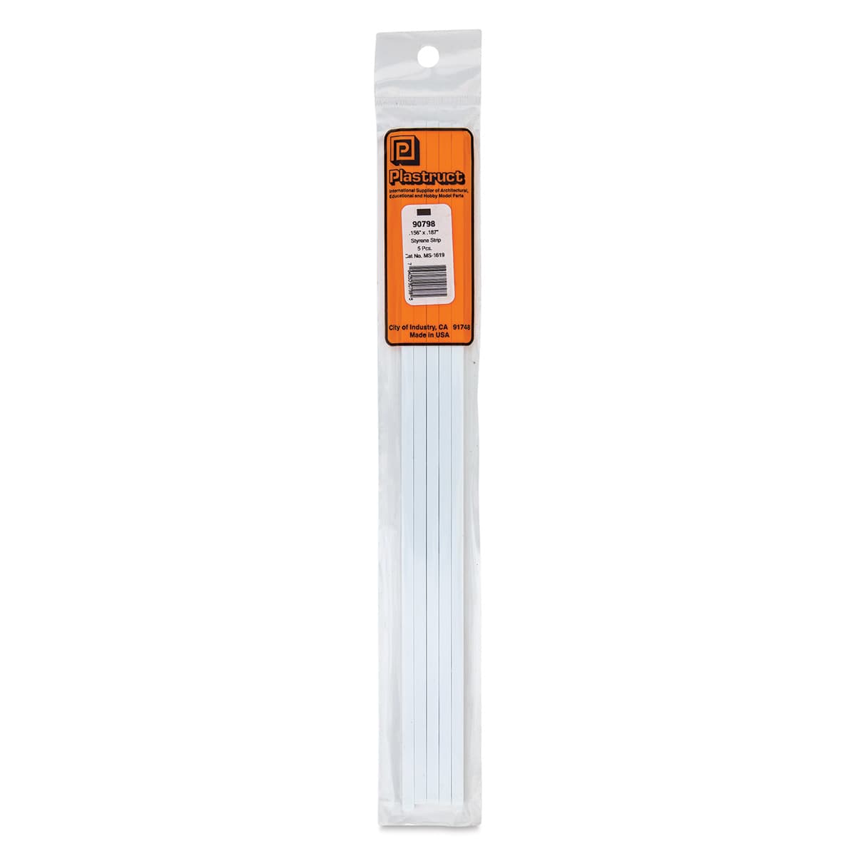 PLS90798 156 x 187 in. MS-1619 Strip Styrene - Rectangle - Pack of 5